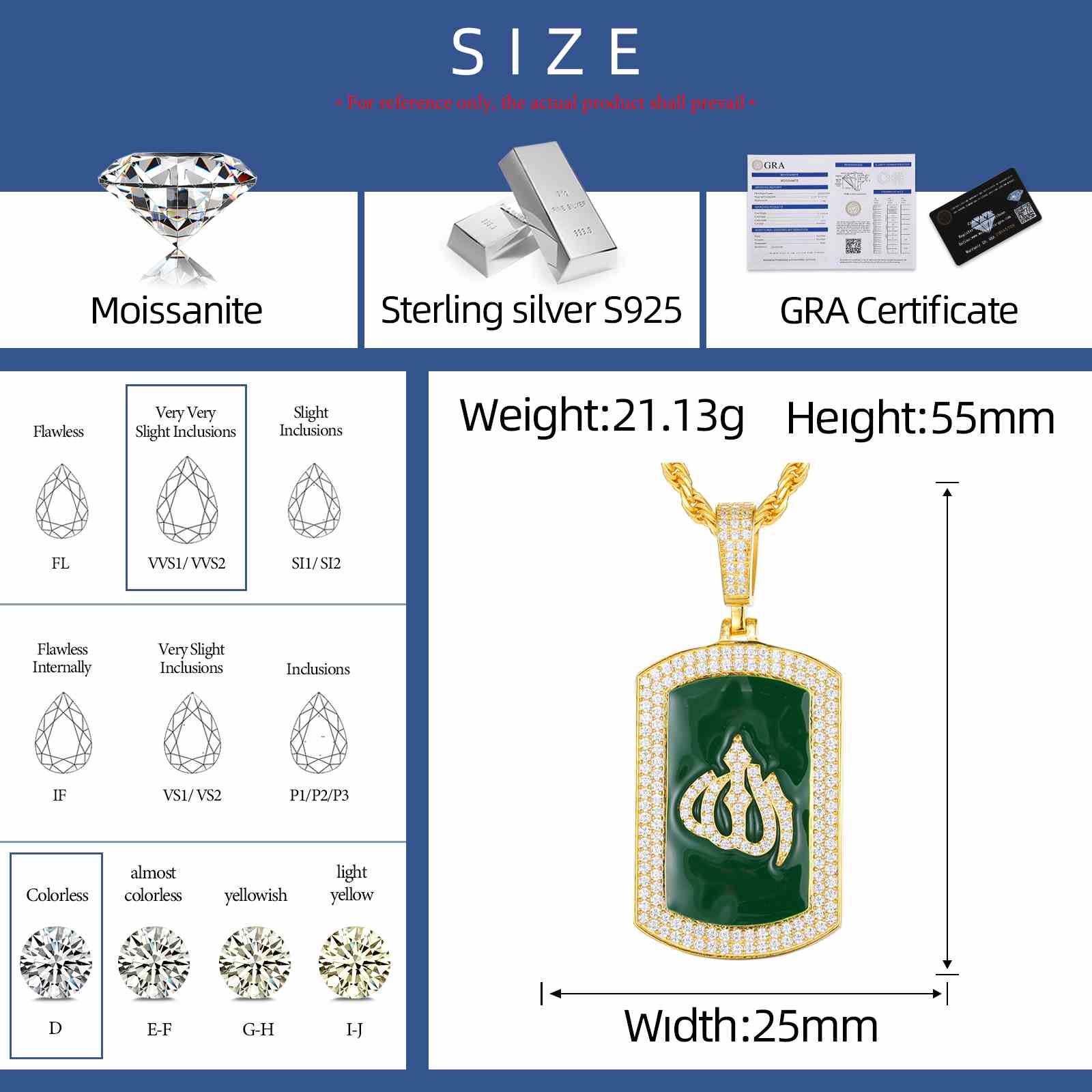 Green Tag Allah Pattern Pendant