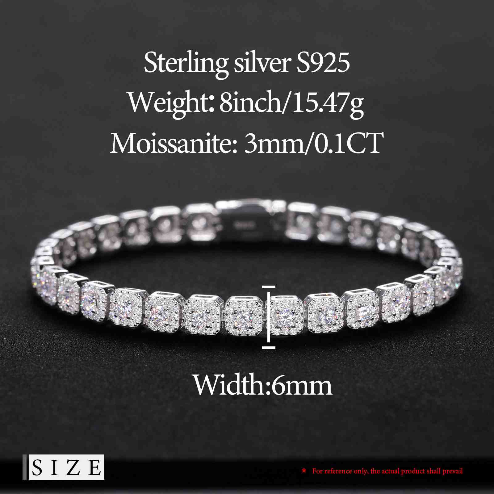 6mm Halo Tennis Bracelet