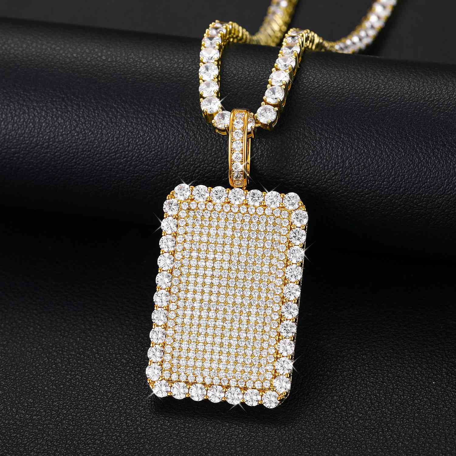 Square Tag Charm Pendant
