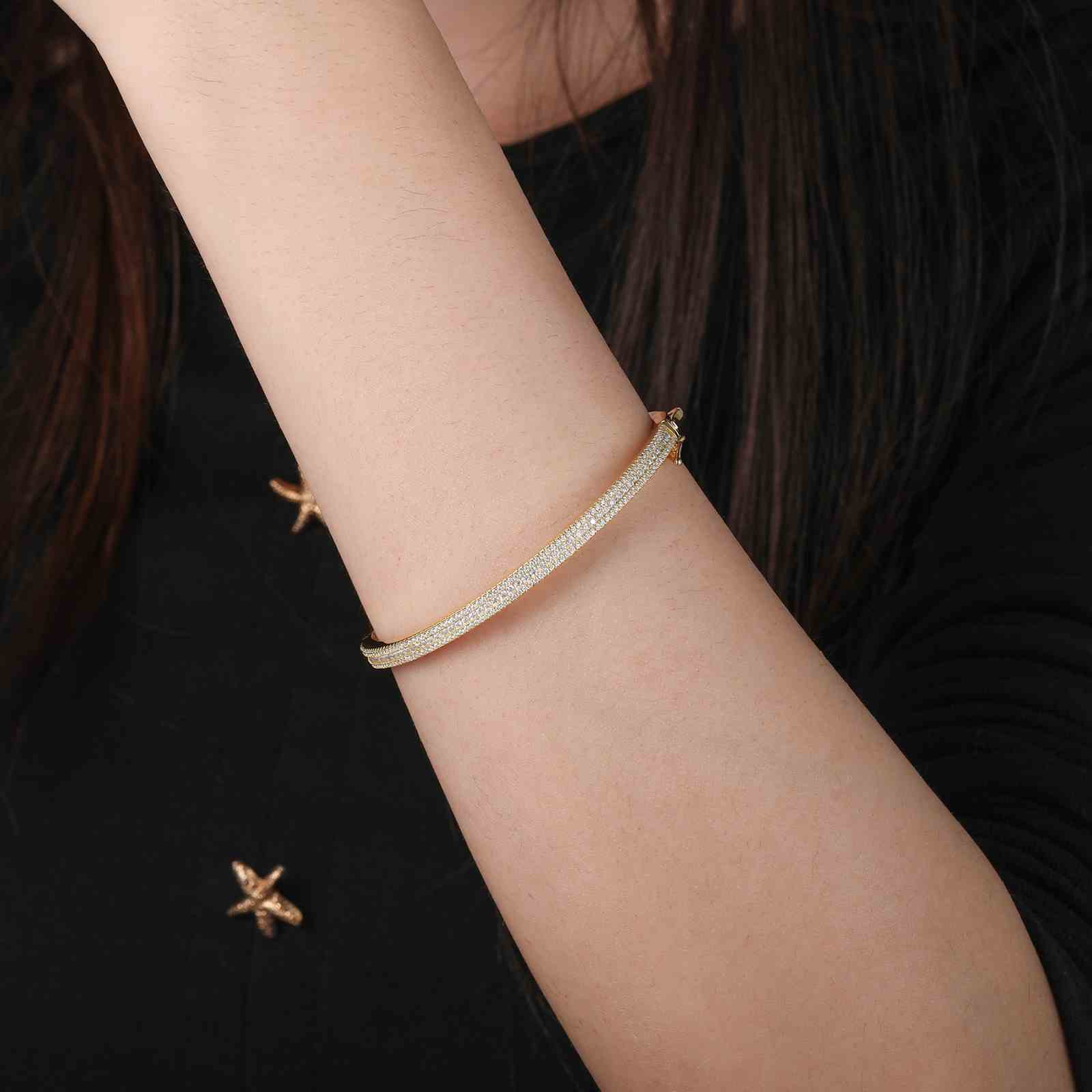4mm 3 Rows Bracelet Bangle