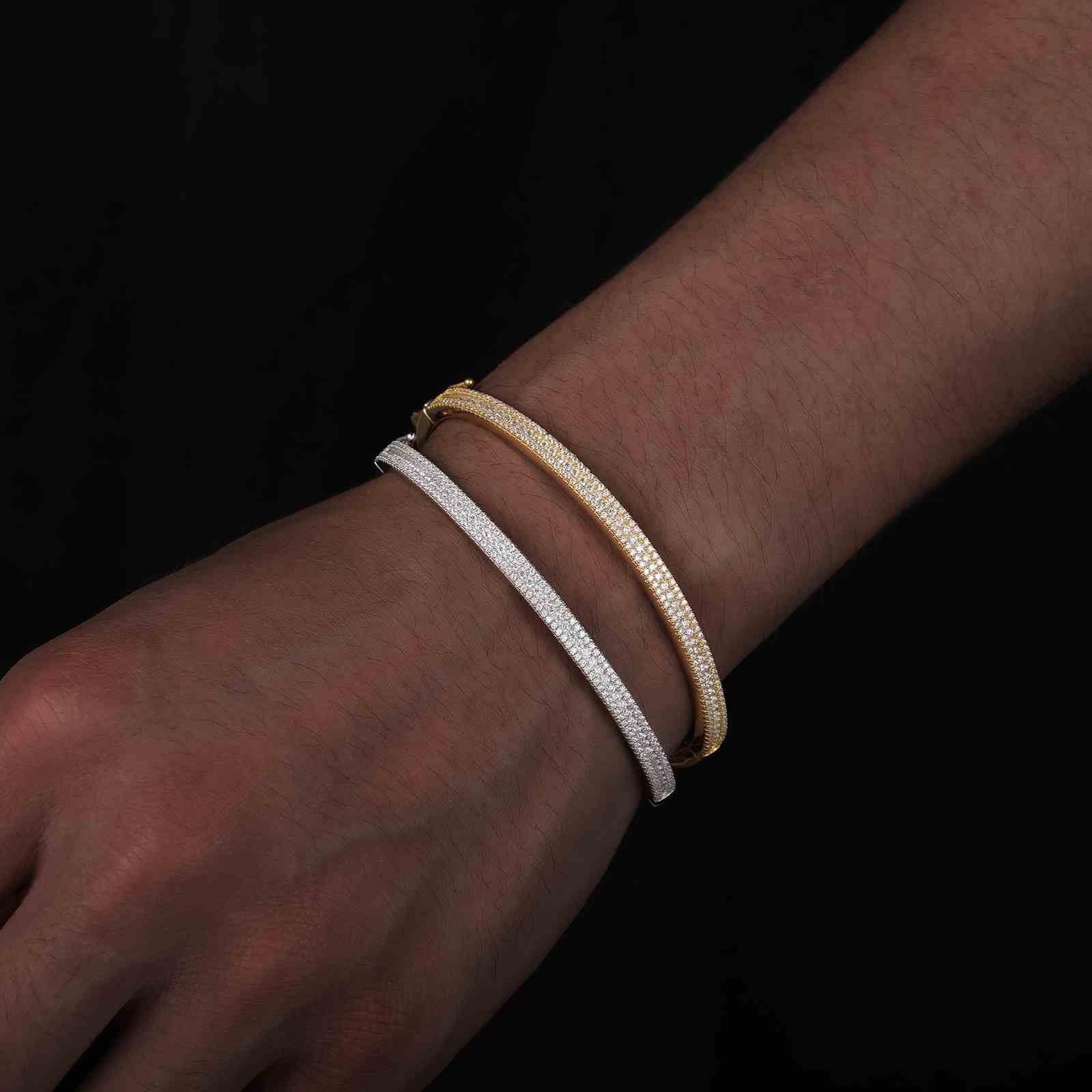 4mm 3 Rows Bracelet Bangle