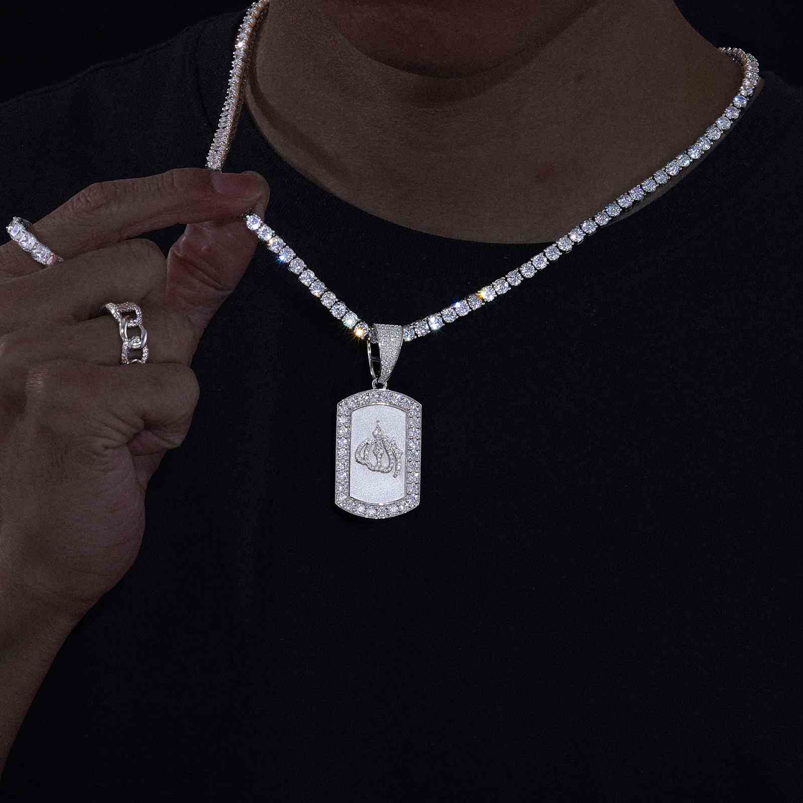 Allah Pattern Tag Pendant