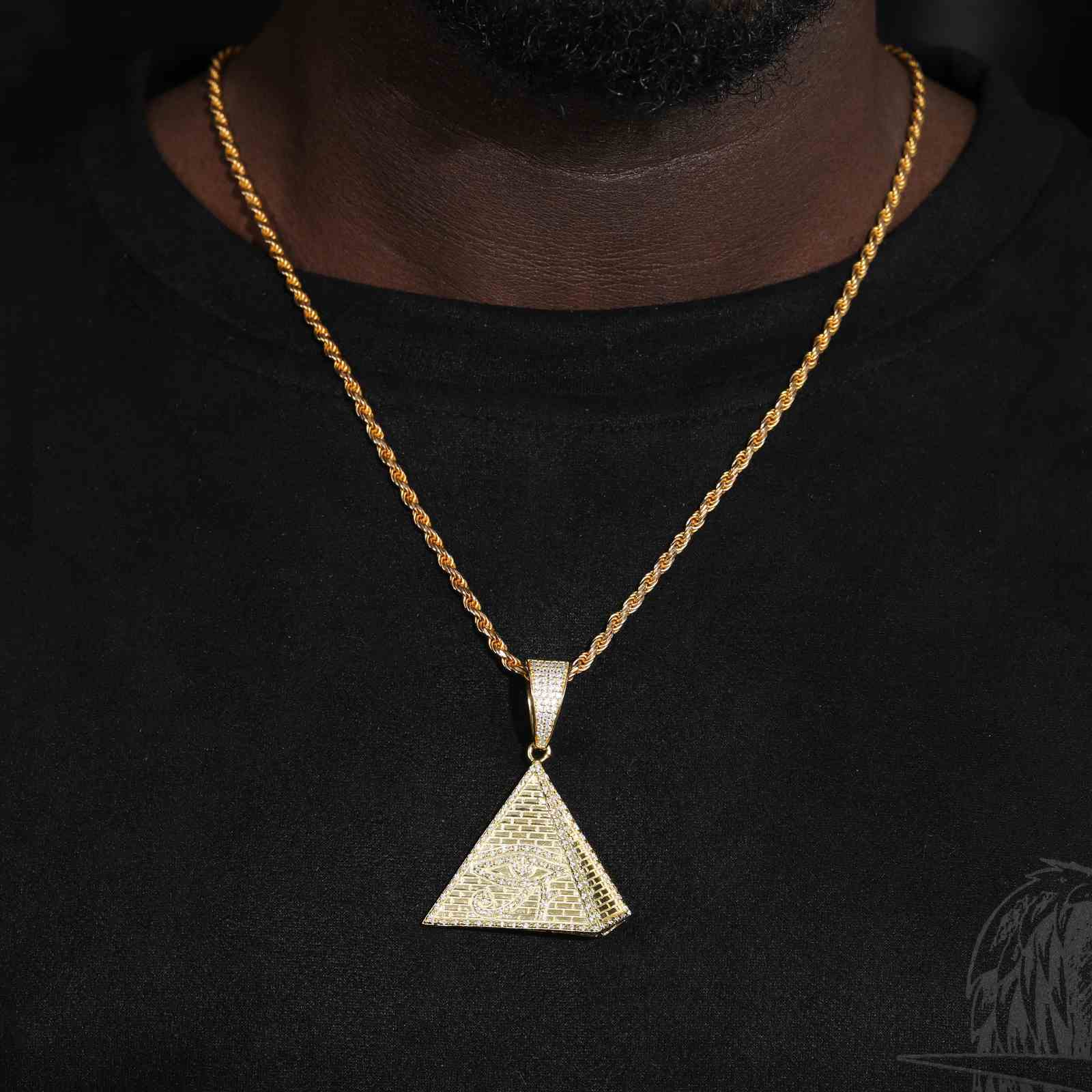 Pyramid Pendant With Evil Eye Pattern