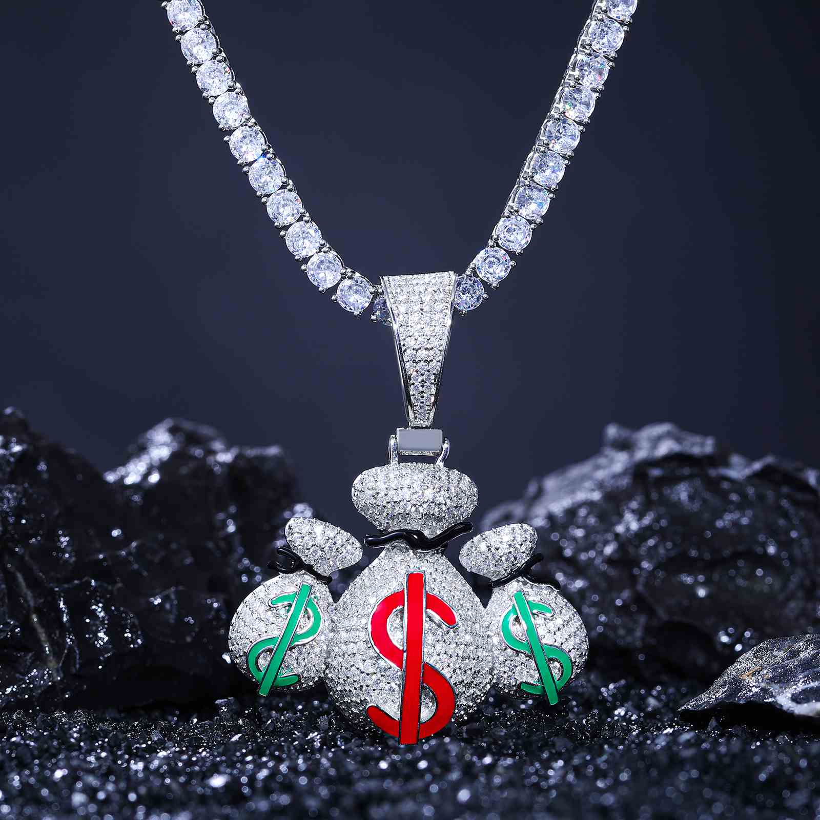 Three USD Dollar Money Bag Pendant