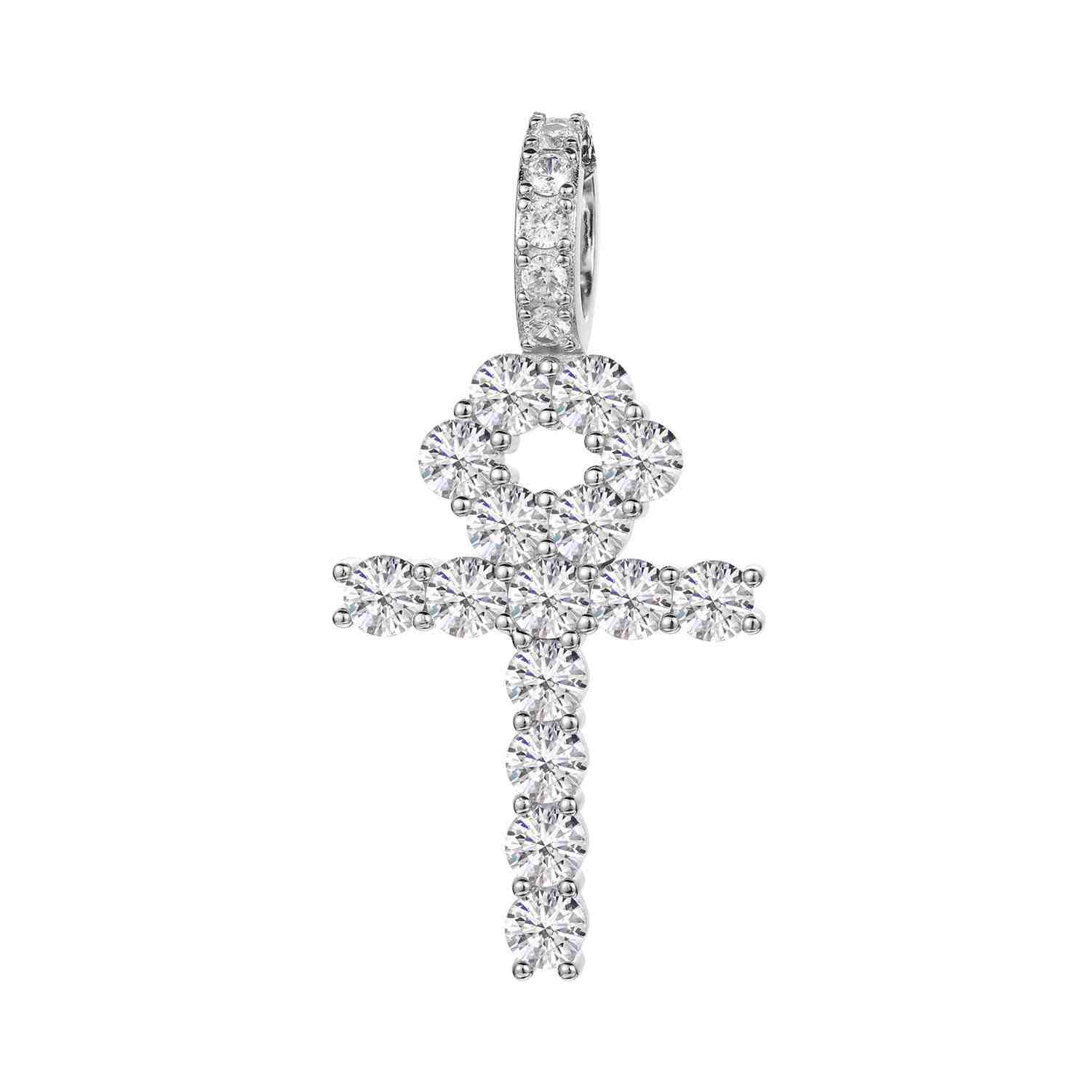 1 Row Ankh Cross Pendant