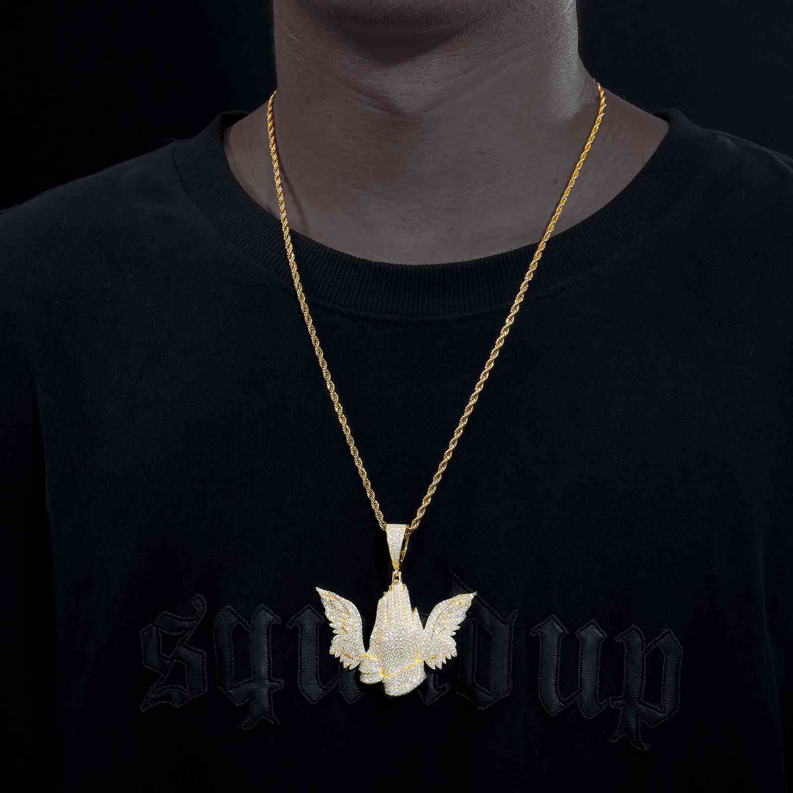 Wing Praying Hand Pendant