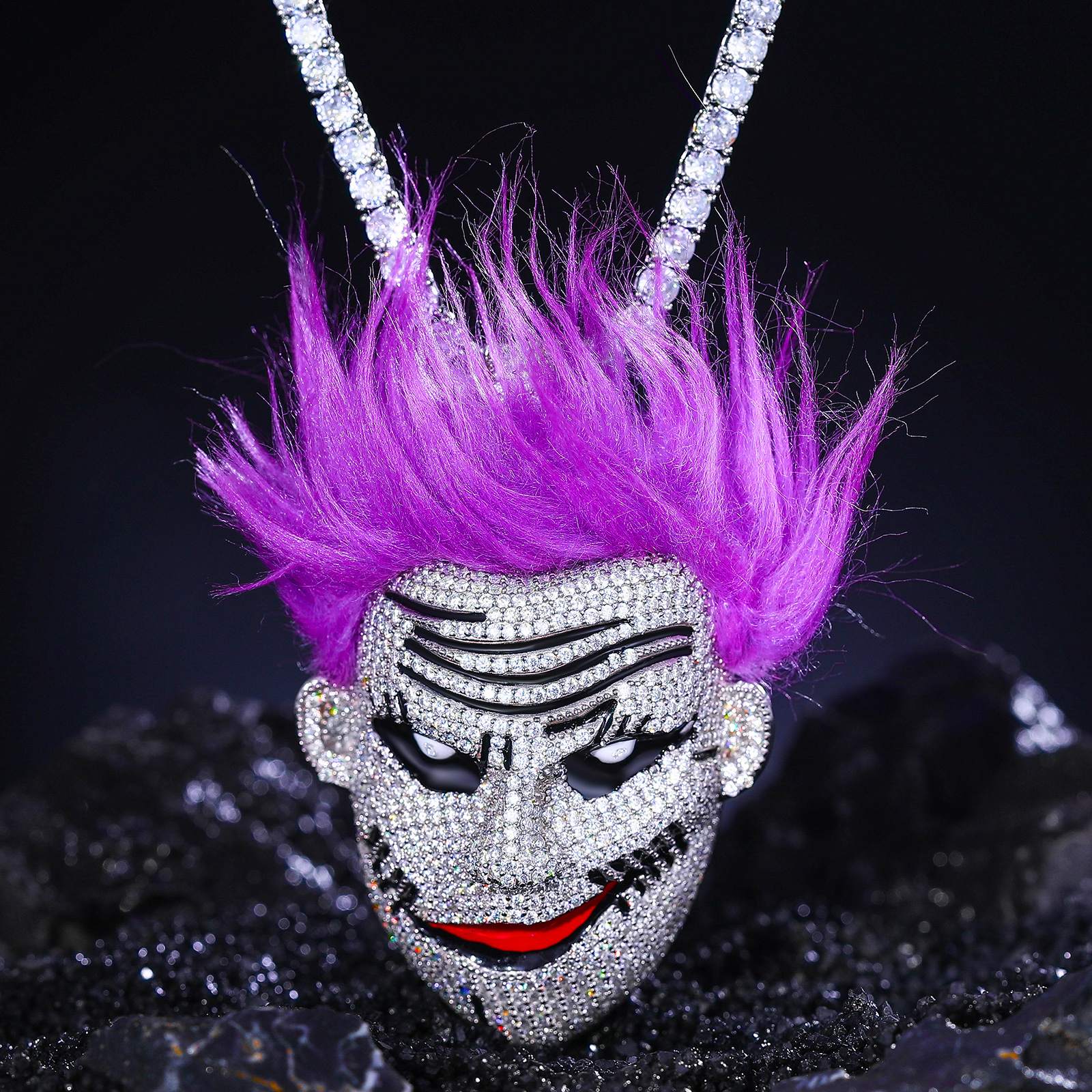 Crazy Purple Hair Clown Pendant - TUHE Jewelry