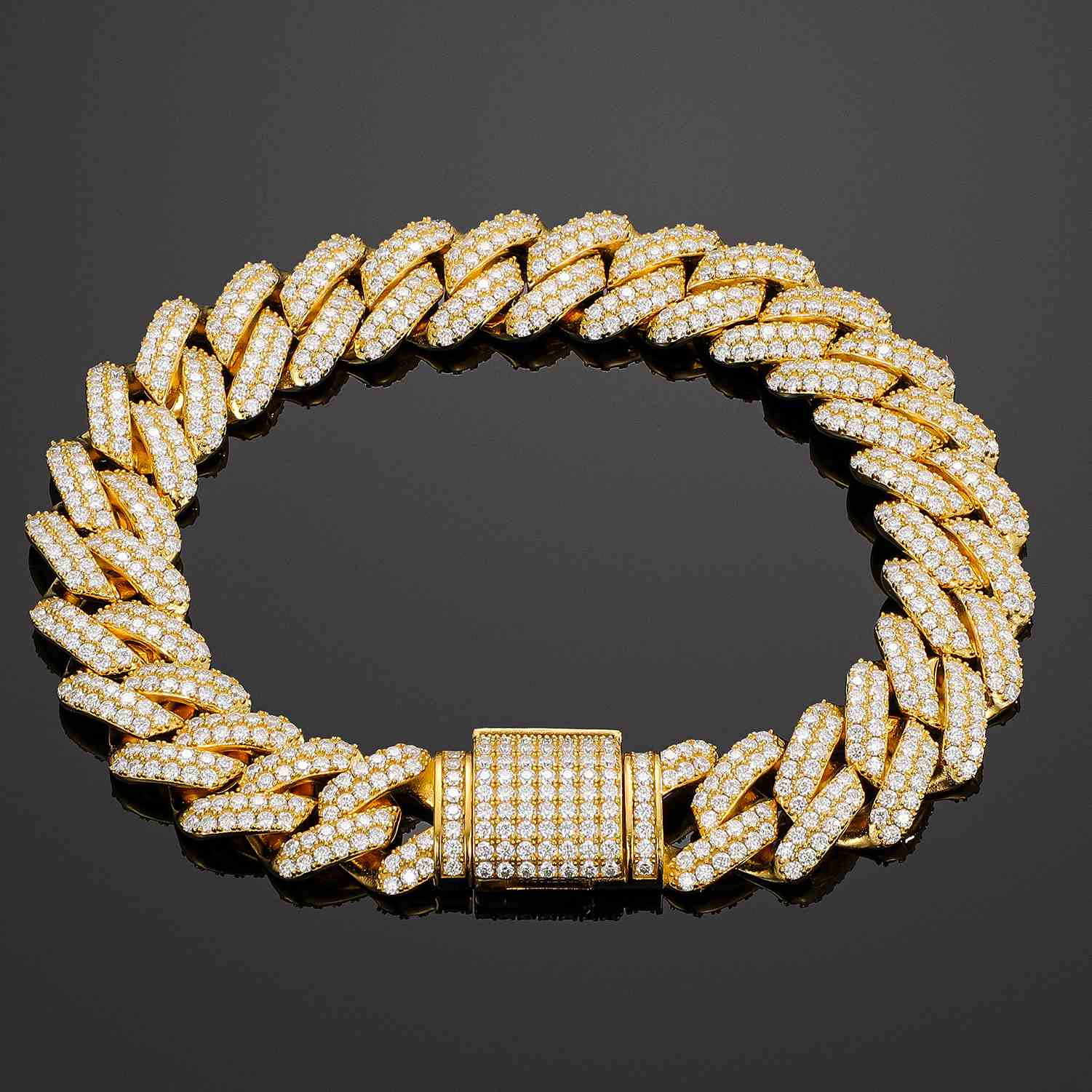 14mm 2 Rows Cuban Link Bracelet