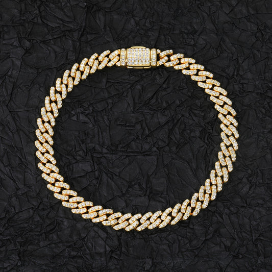 925 Silver Moissanite Iced Out Braided Link Bracelet for Men TQB0062