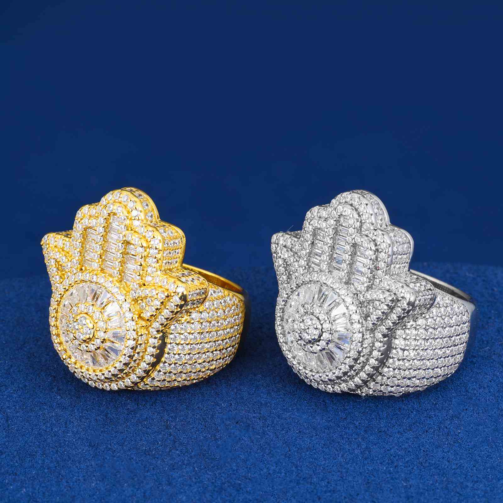 Baguette Hamsa Hand Ring