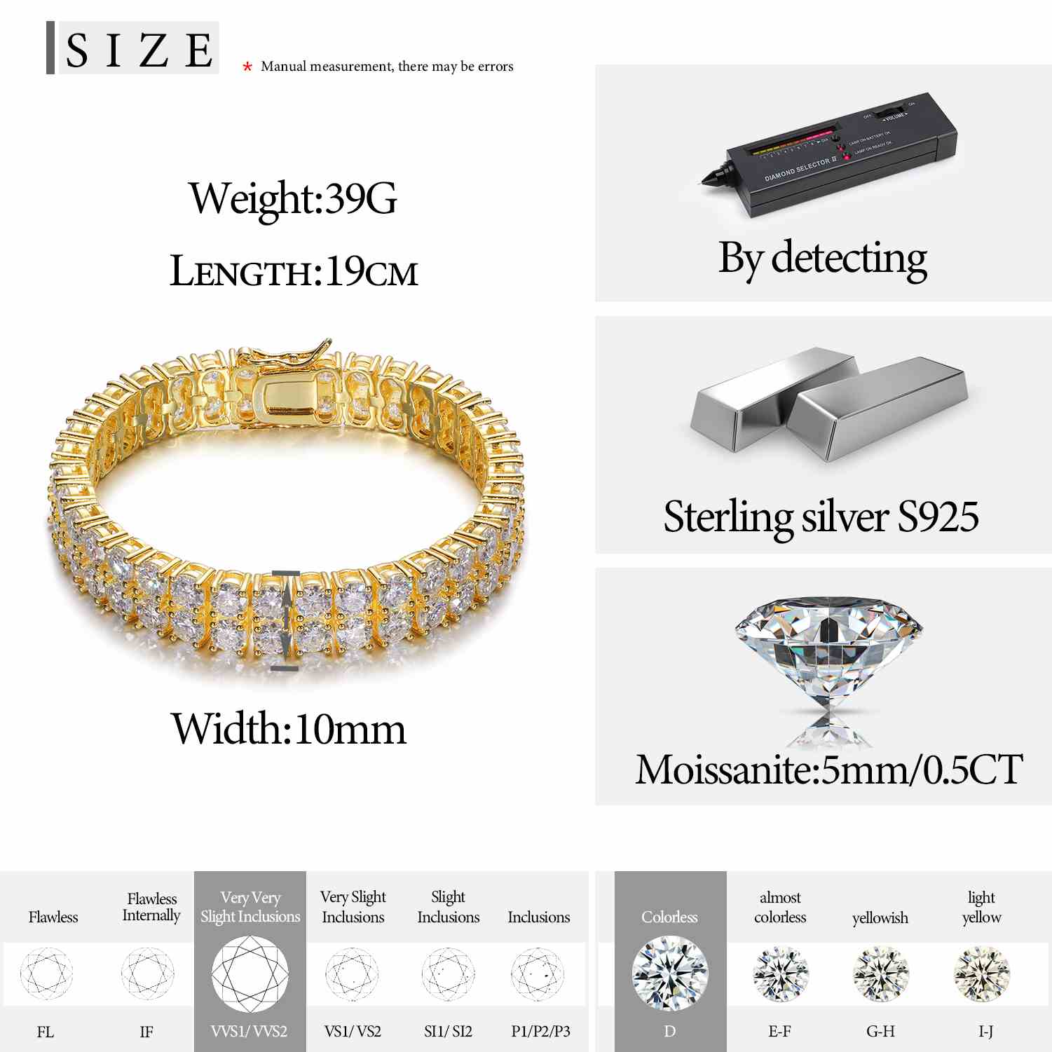 6mm-10mm 2 Rows Tennis Bracelet