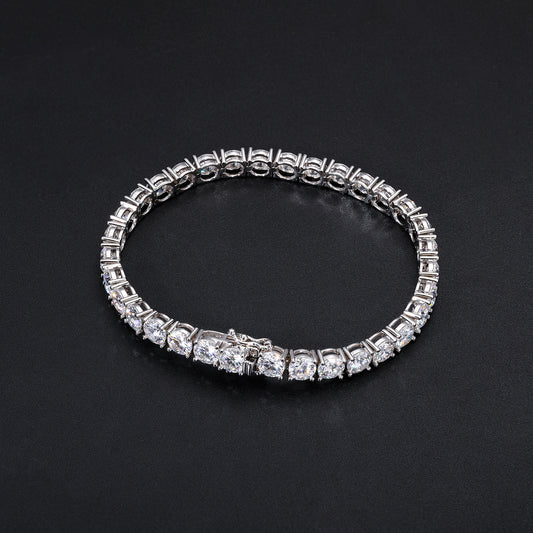 925 Silver Moissanite 6mm Iced Out Tennis Bracelet TQB0007