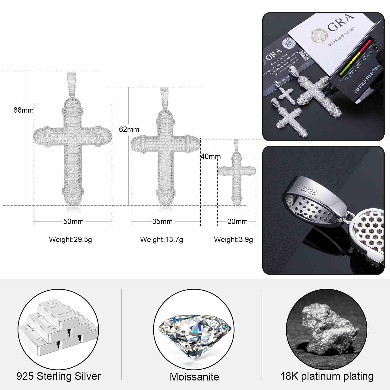 Christian Iced Out Cross Pendant