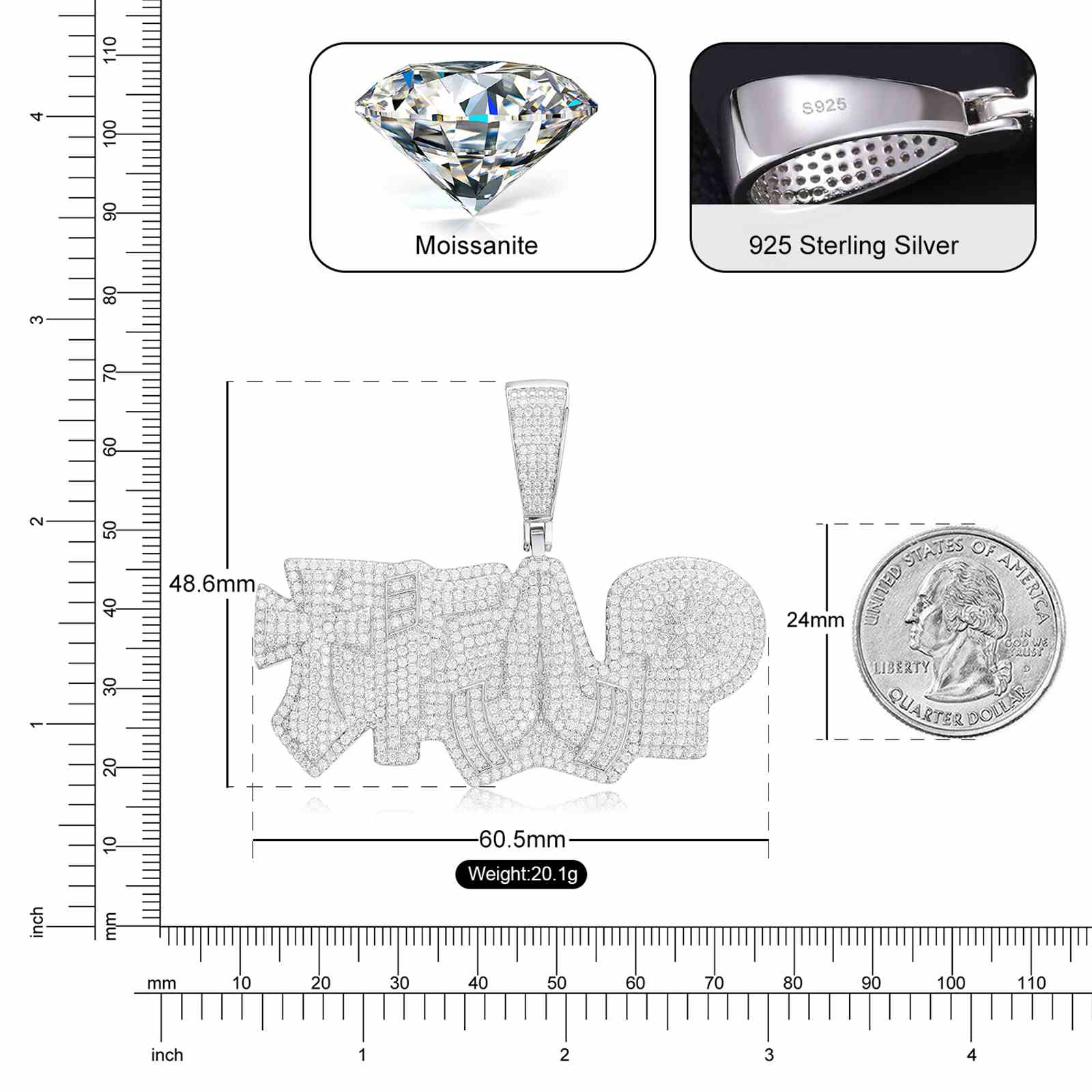 Cross Gun Prayer Hand Charm Pendant