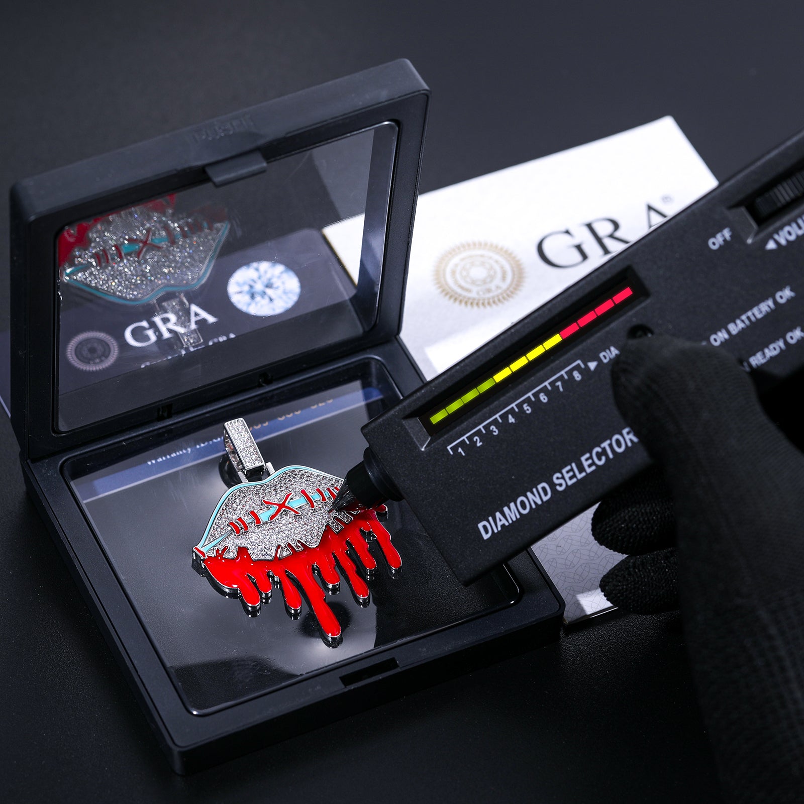 Glow In The Dark Stitched Lips Pendant