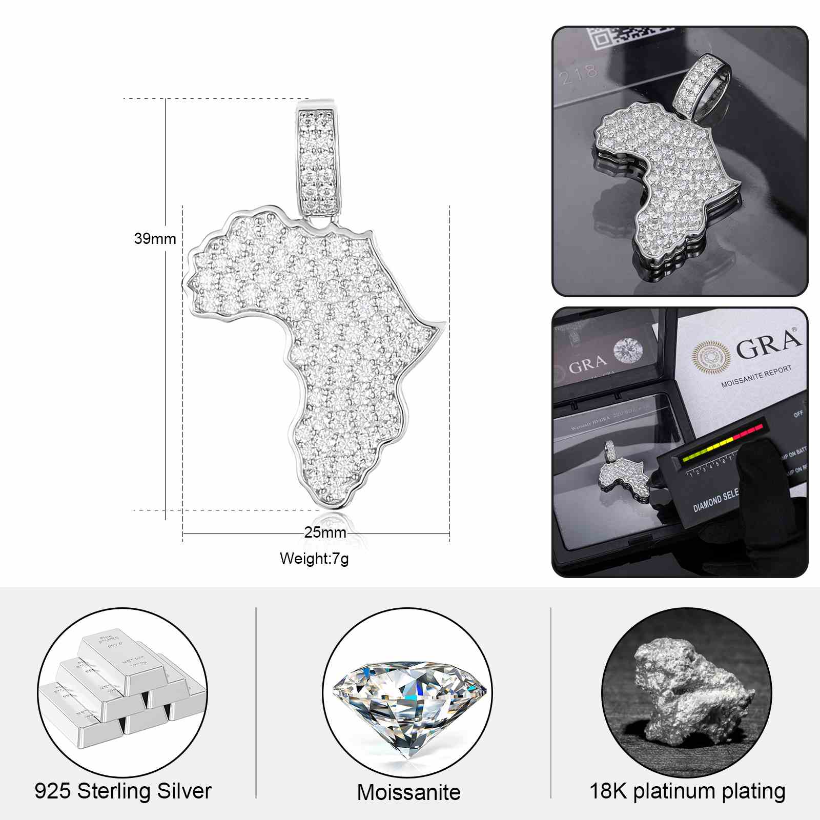 Africa Map Pendant