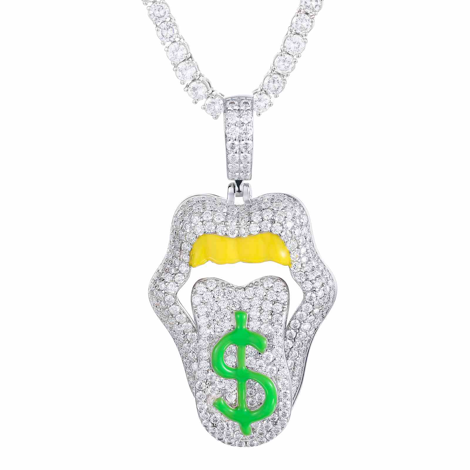 Glow In The Dark Lip Mouth Dollar Pendant