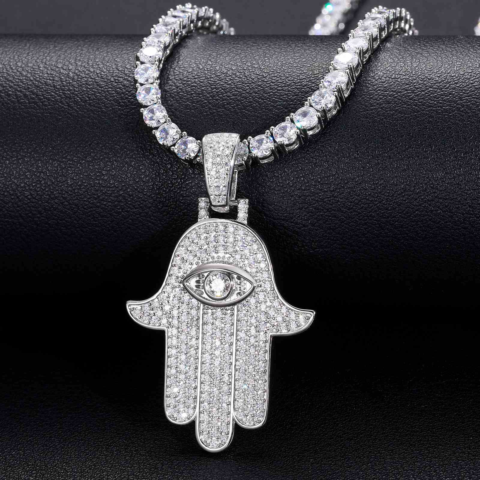 Evil Eye Hamsa Hand Pendant