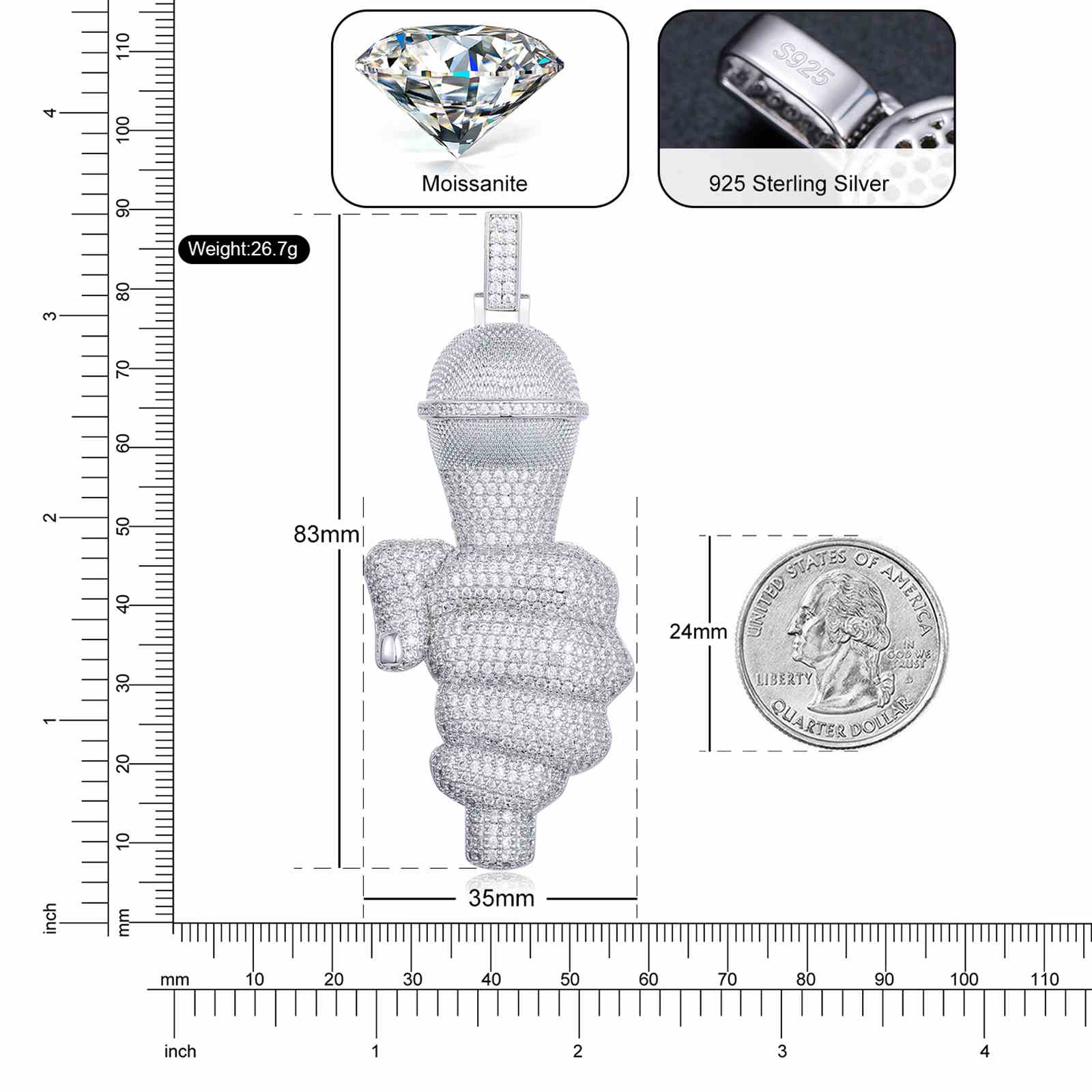 Singer Microphone Pendant