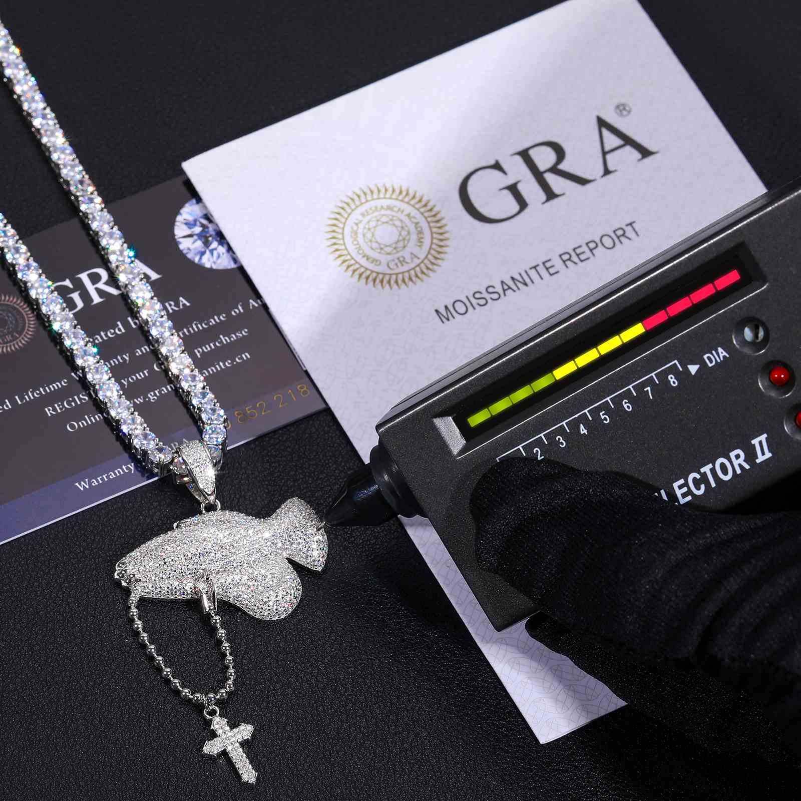 Pray Hand Pendant With Cross Charm