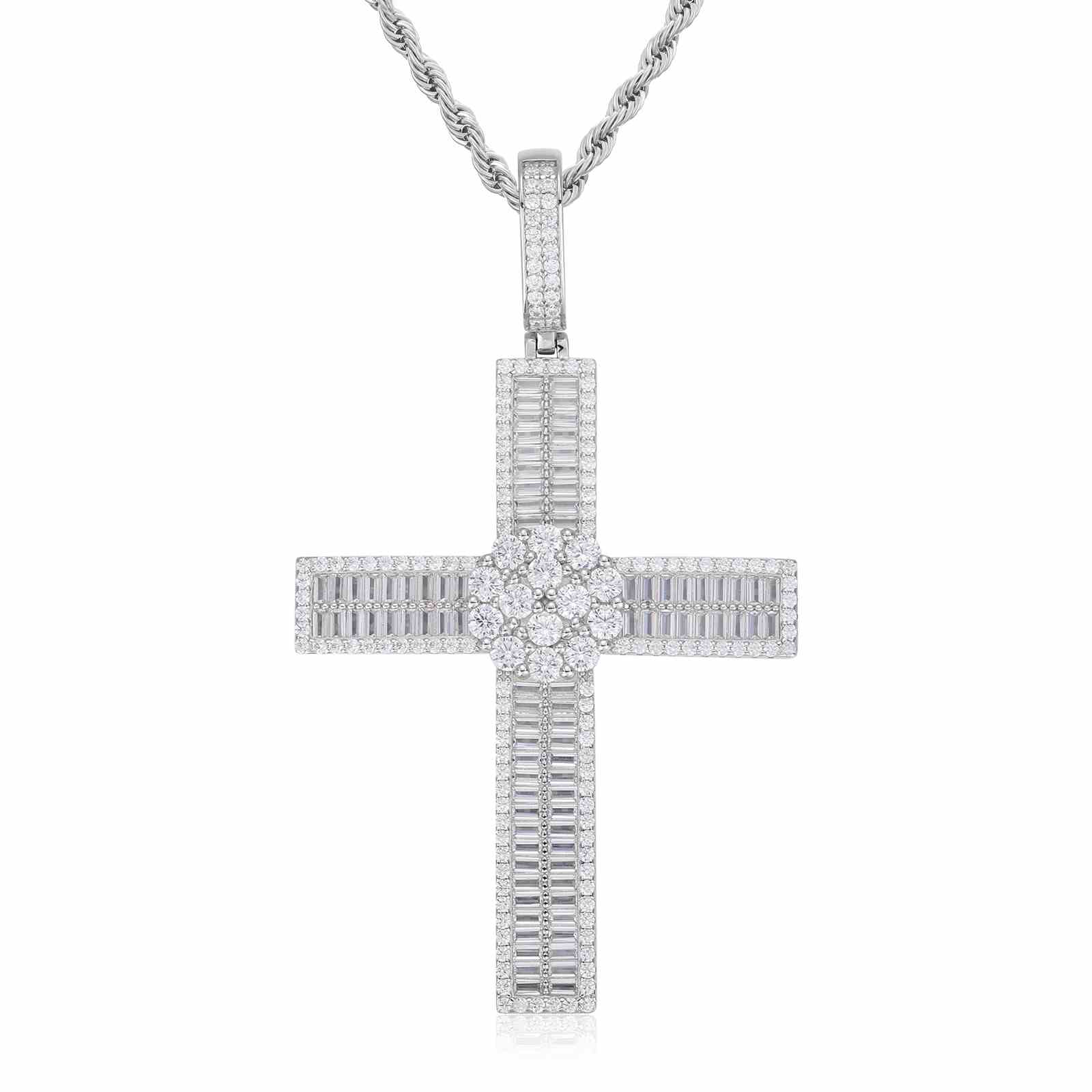 Micro Baguette Cross Pendant