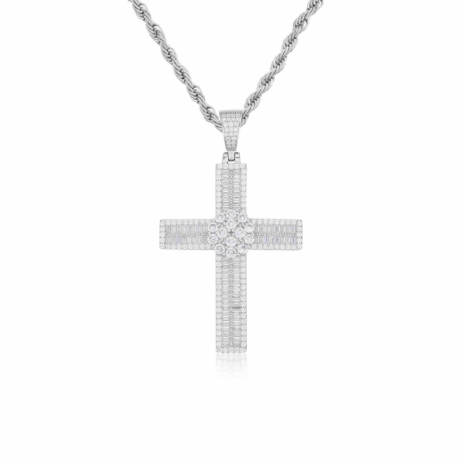 Micro Baguette Cross Pendant