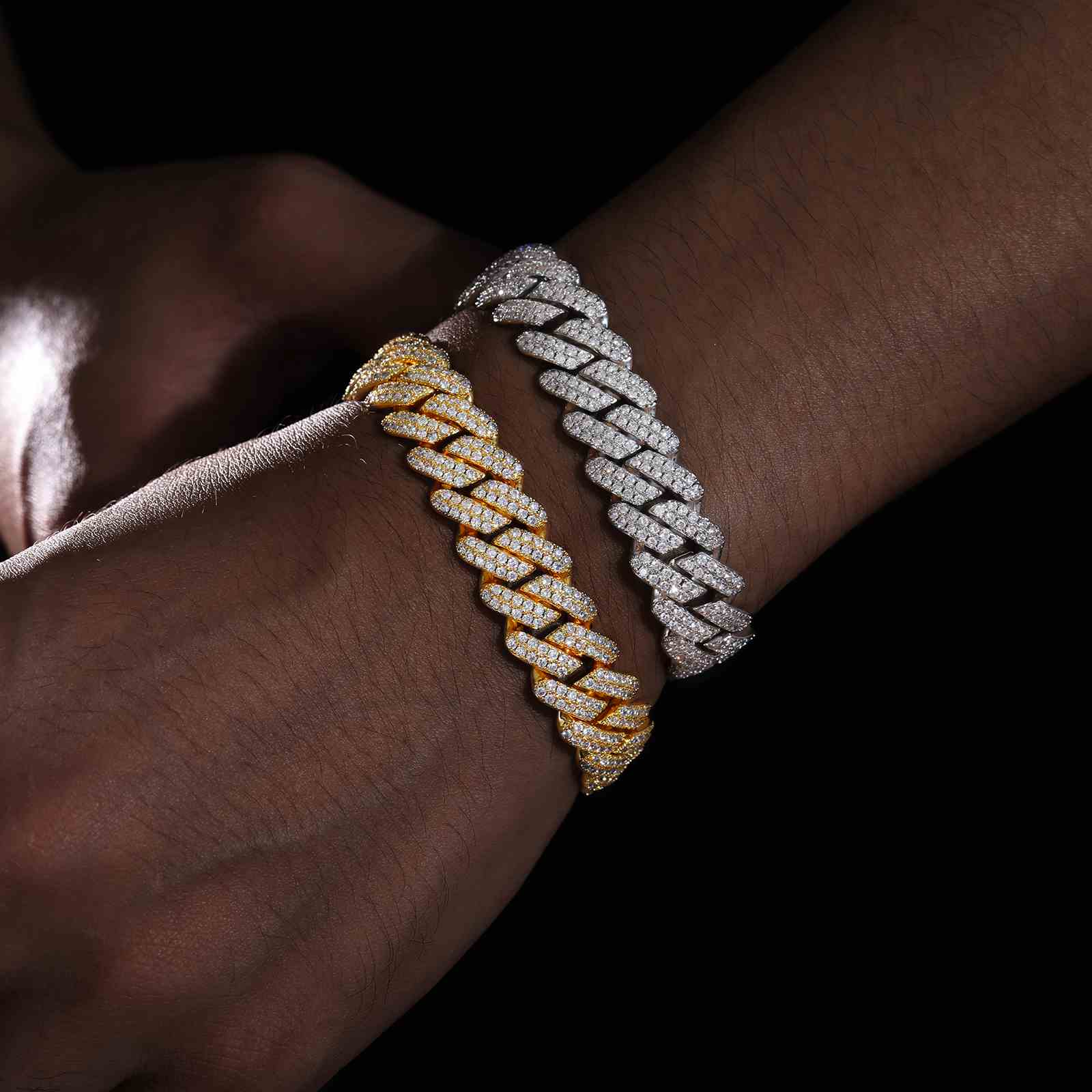 14mm 2 Rows Cuban Link Bracelet