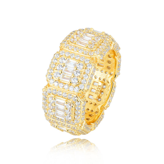 925 Silver Moissanite Geometric Baguette Eternity Ring TQR0418