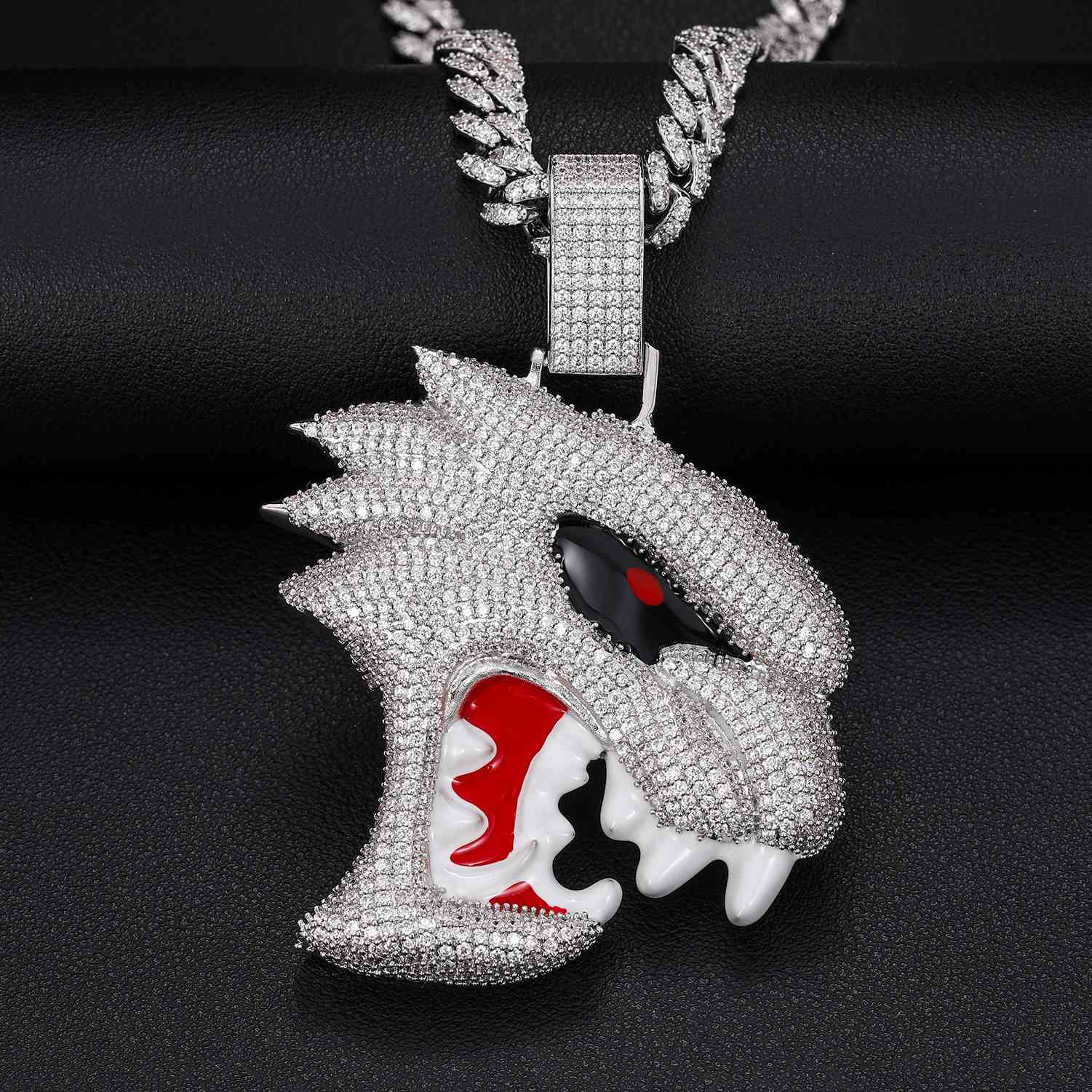 Customized 3D Animal Black Wolf Pendants