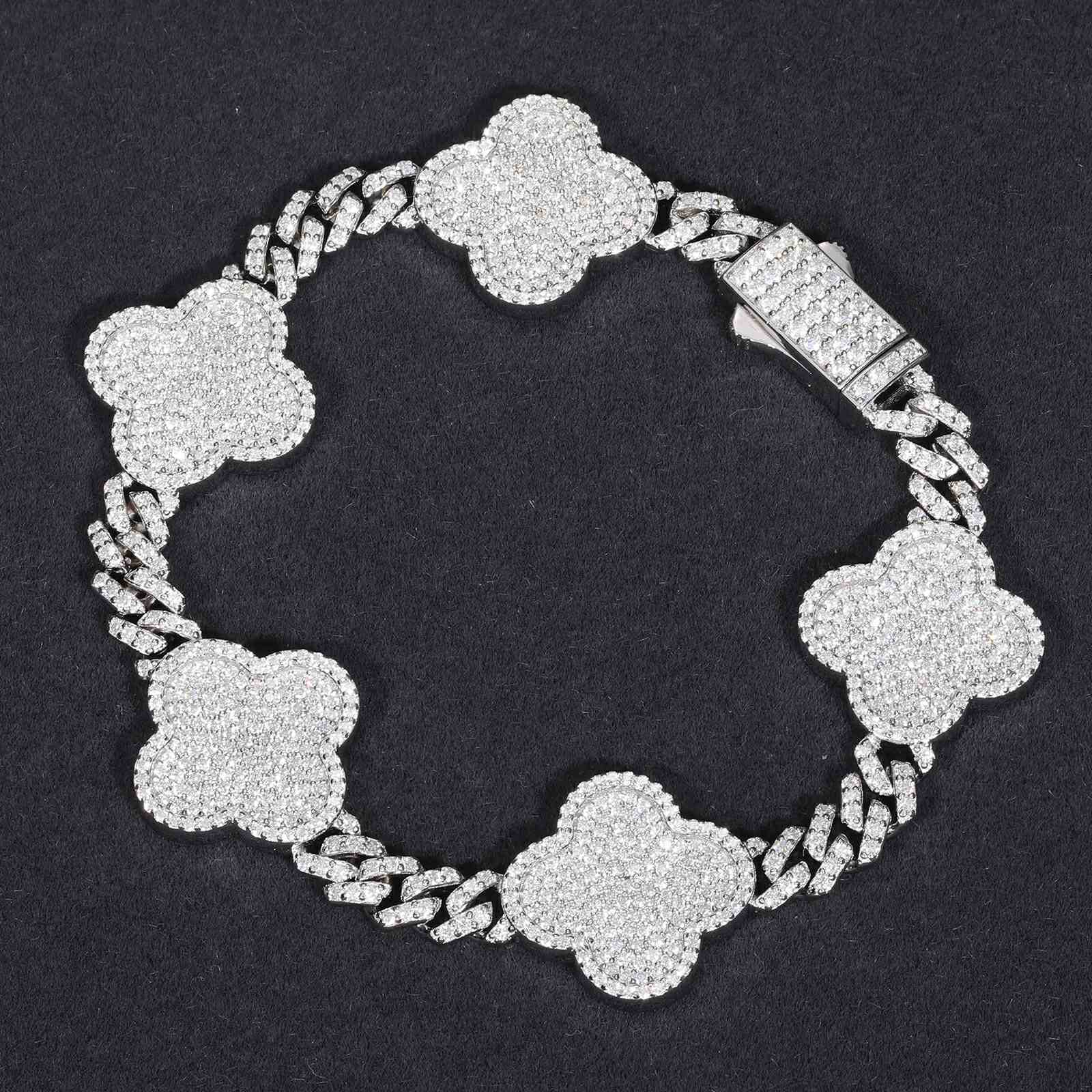 6mm Four Leaf Clover Cuban Link Bracelet