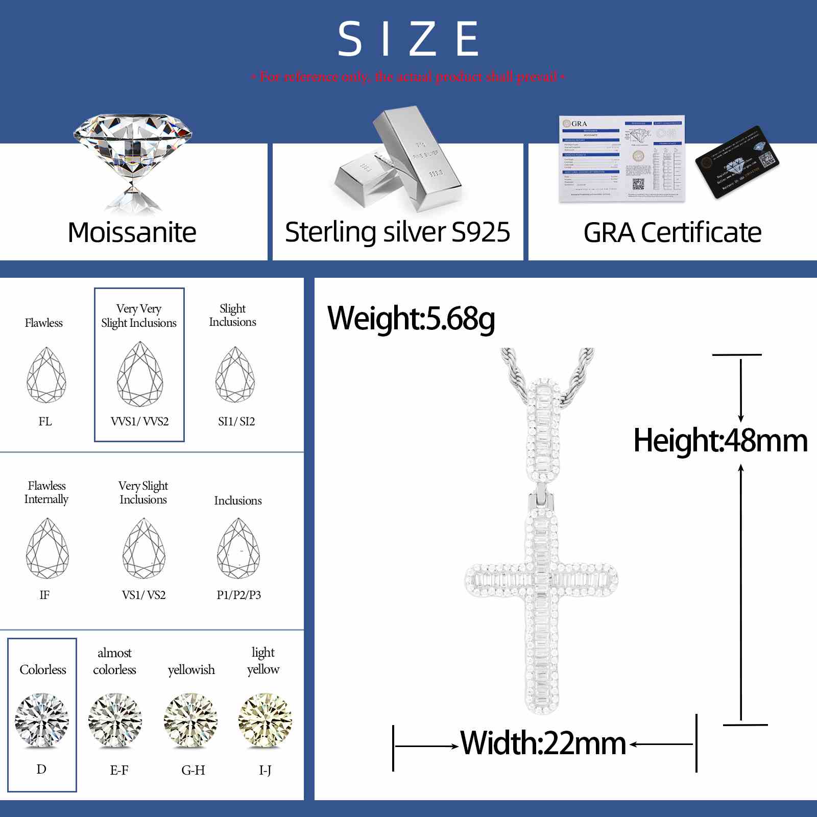 Baguette Cross Pendant