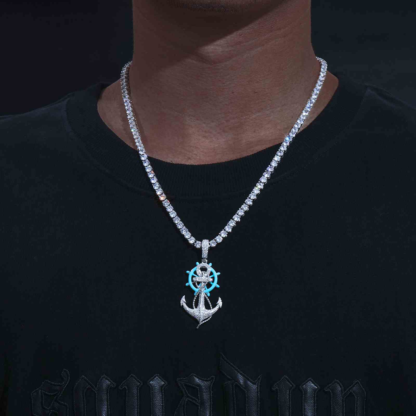 Glow In The Dark Rudder Anchor Pendant