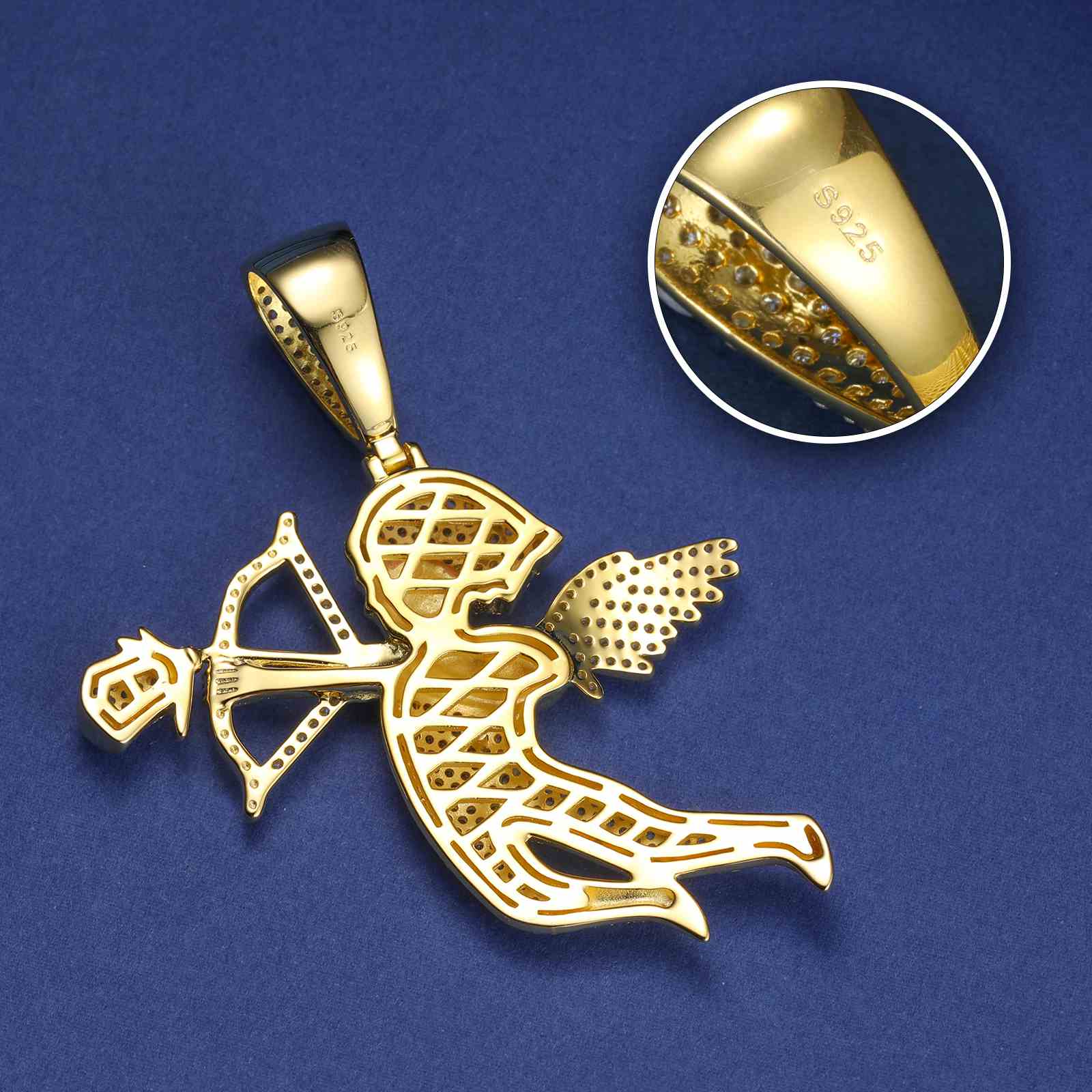 Angel Cupids Rose Arrow Pendant