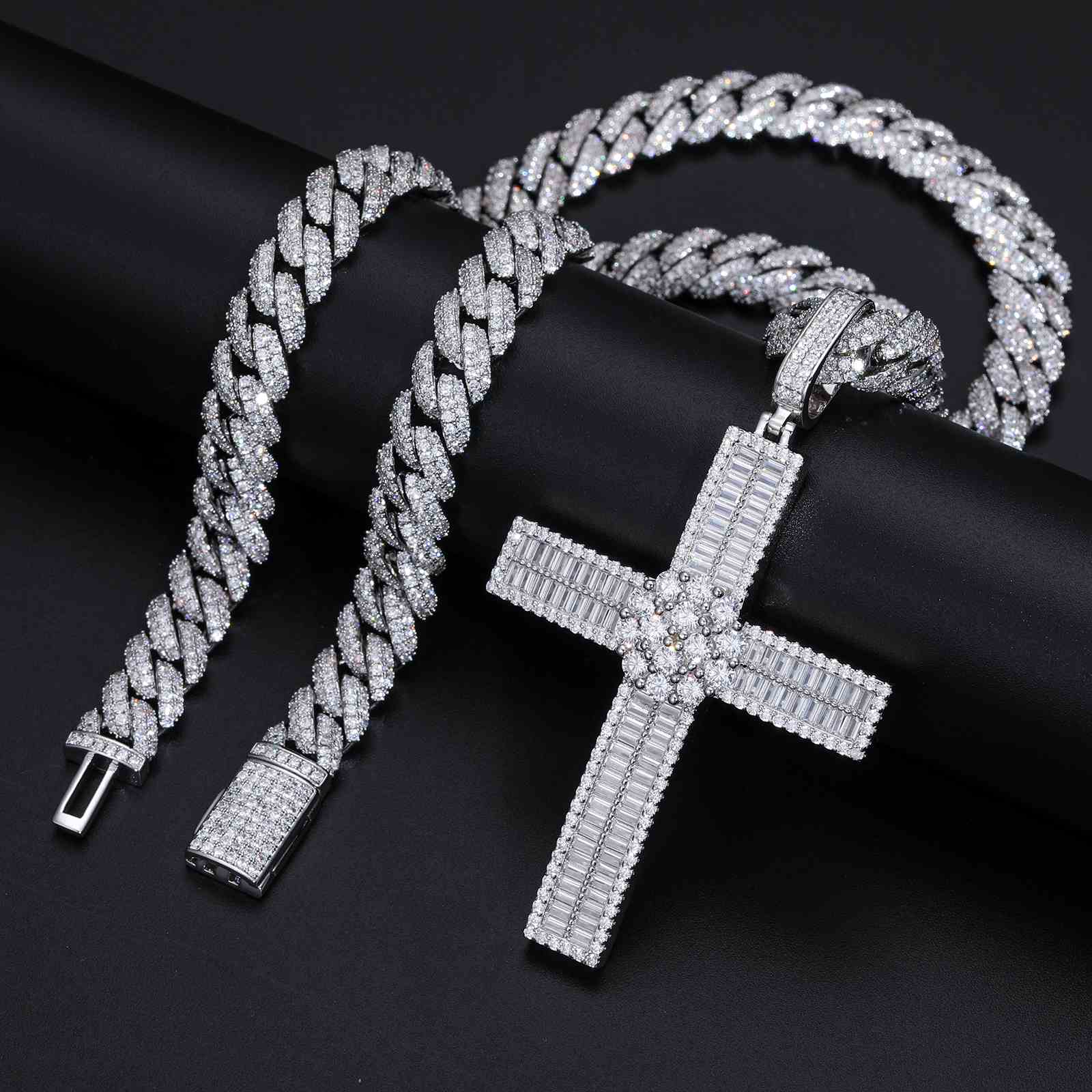 Micro Baguette Cross Pendant