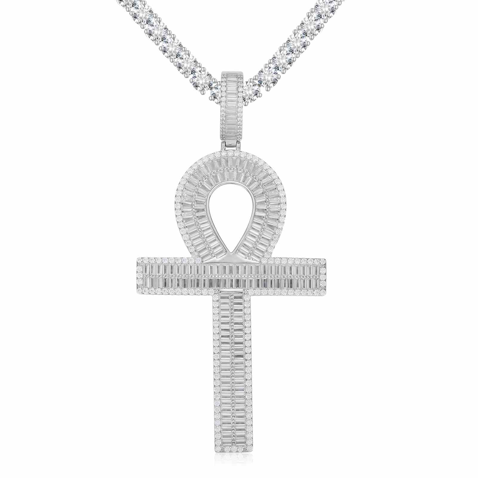 3 Size Baguette Ankh Cross Pendant
