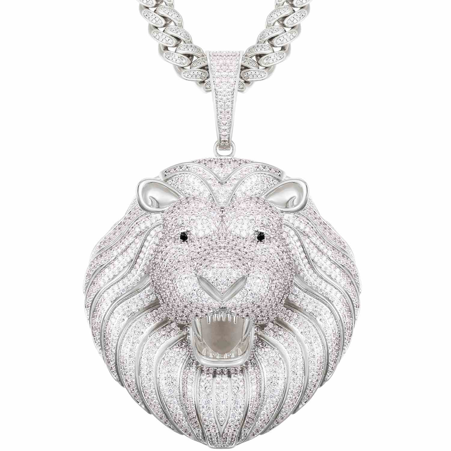 Iced Out Lion Head Pendant