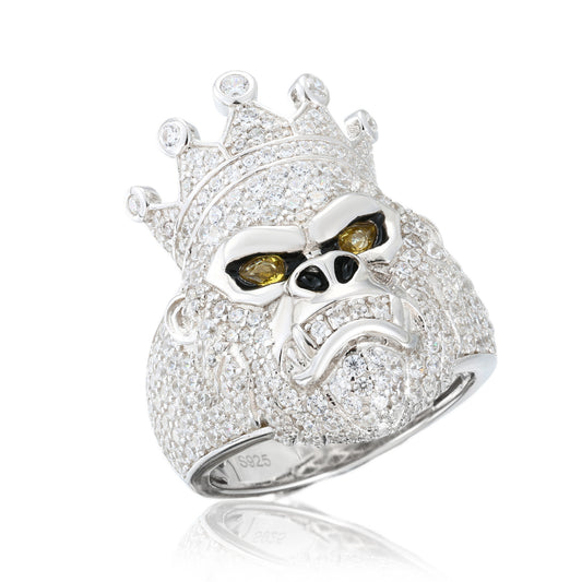 925 Silver Moissanite Crown Gorilla Head Ring for Men TQR0511