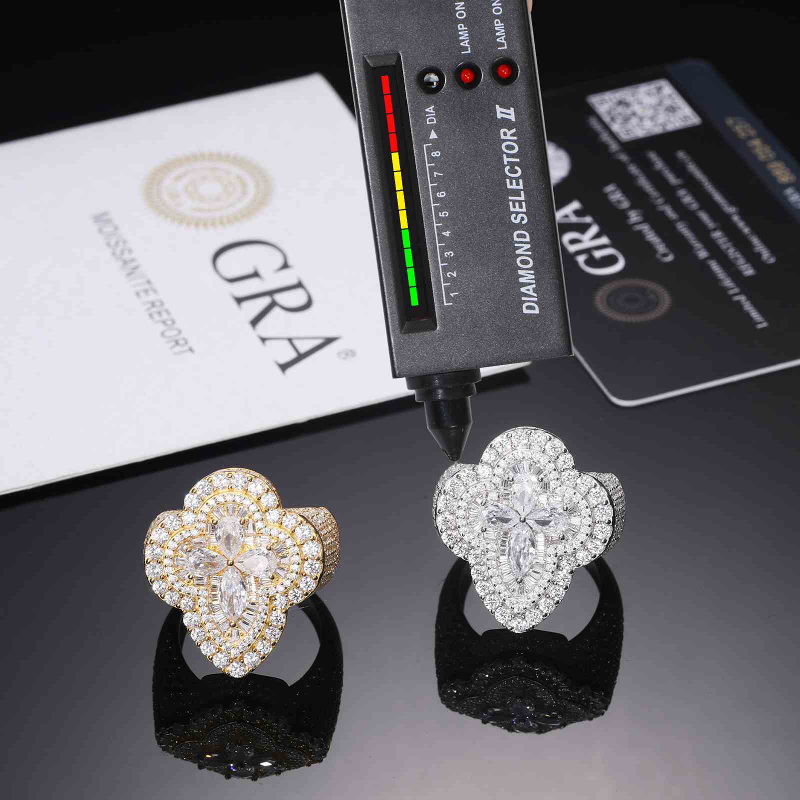 Pear Cut Clover Engagement Ring