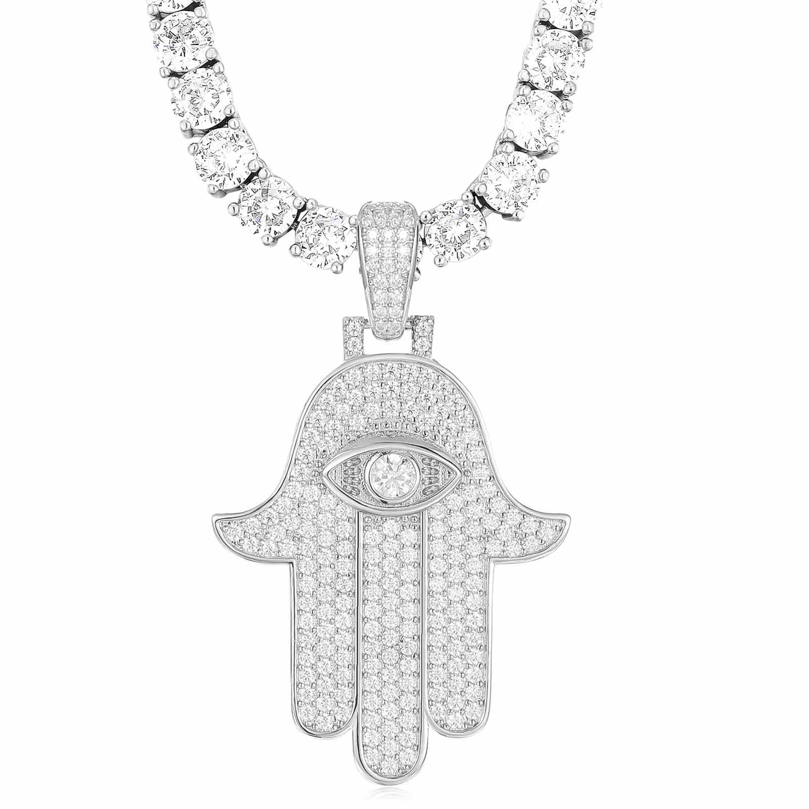 Evil Eye Hamsa Hand Pendant
