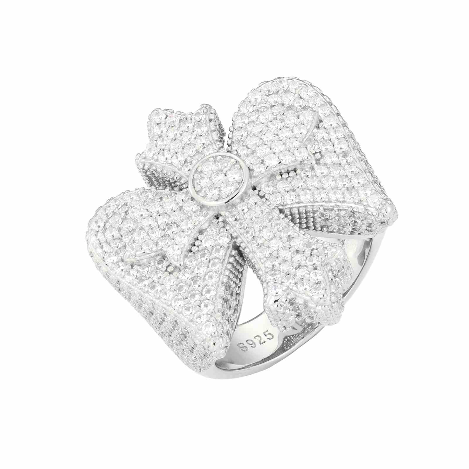 Iced Out Wing Iris Ring