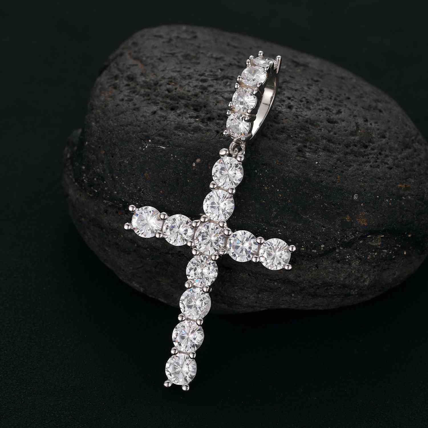 1 Row Iced Out Cross Pendant