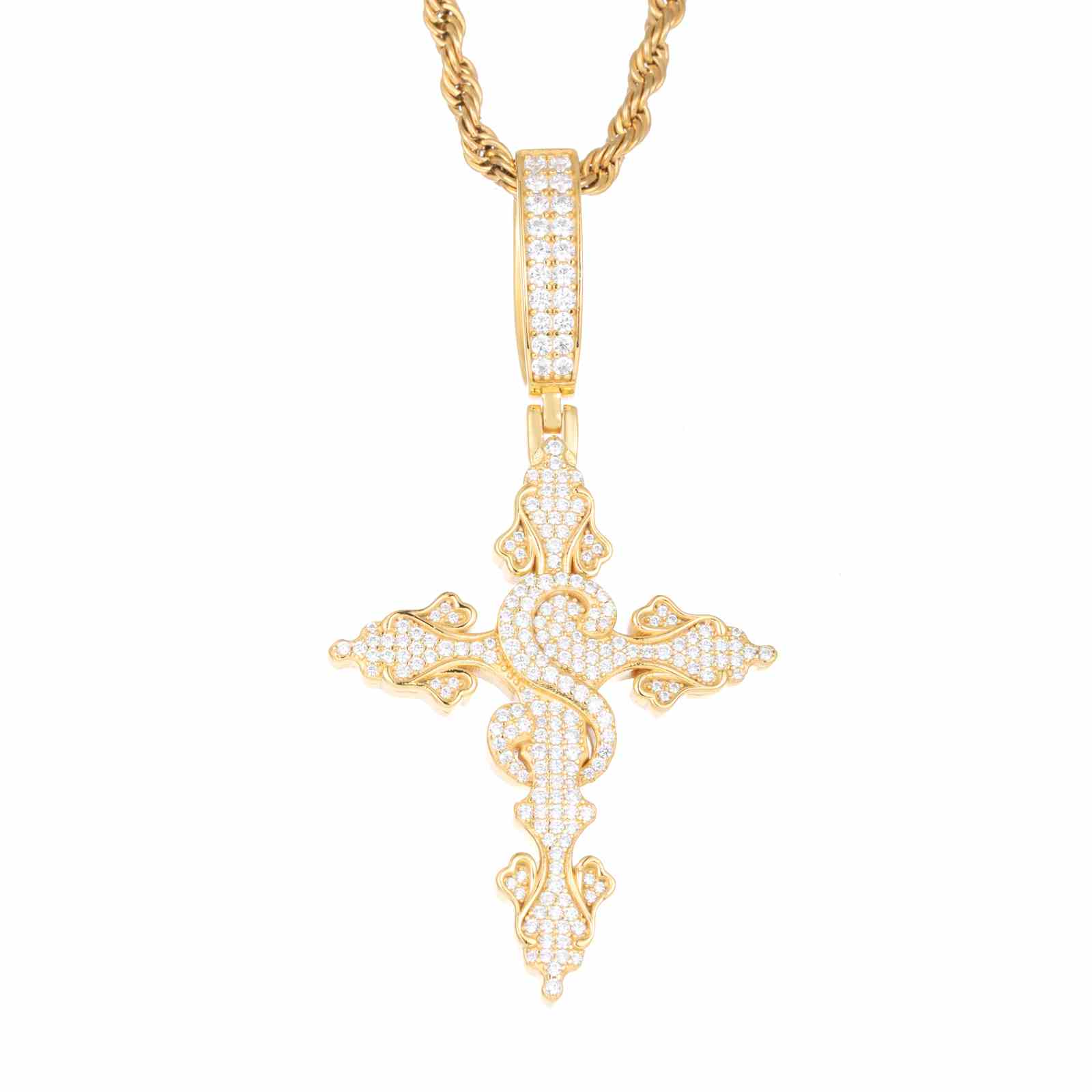 Dollar Sign Arrow Cross Pendant