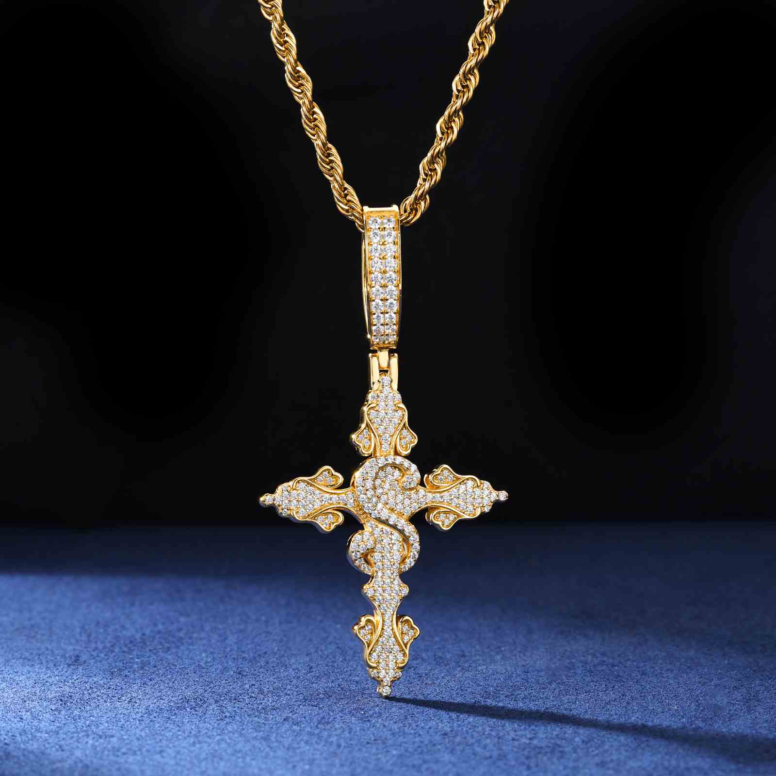 Dollar Sign Arrow Cross Pendant