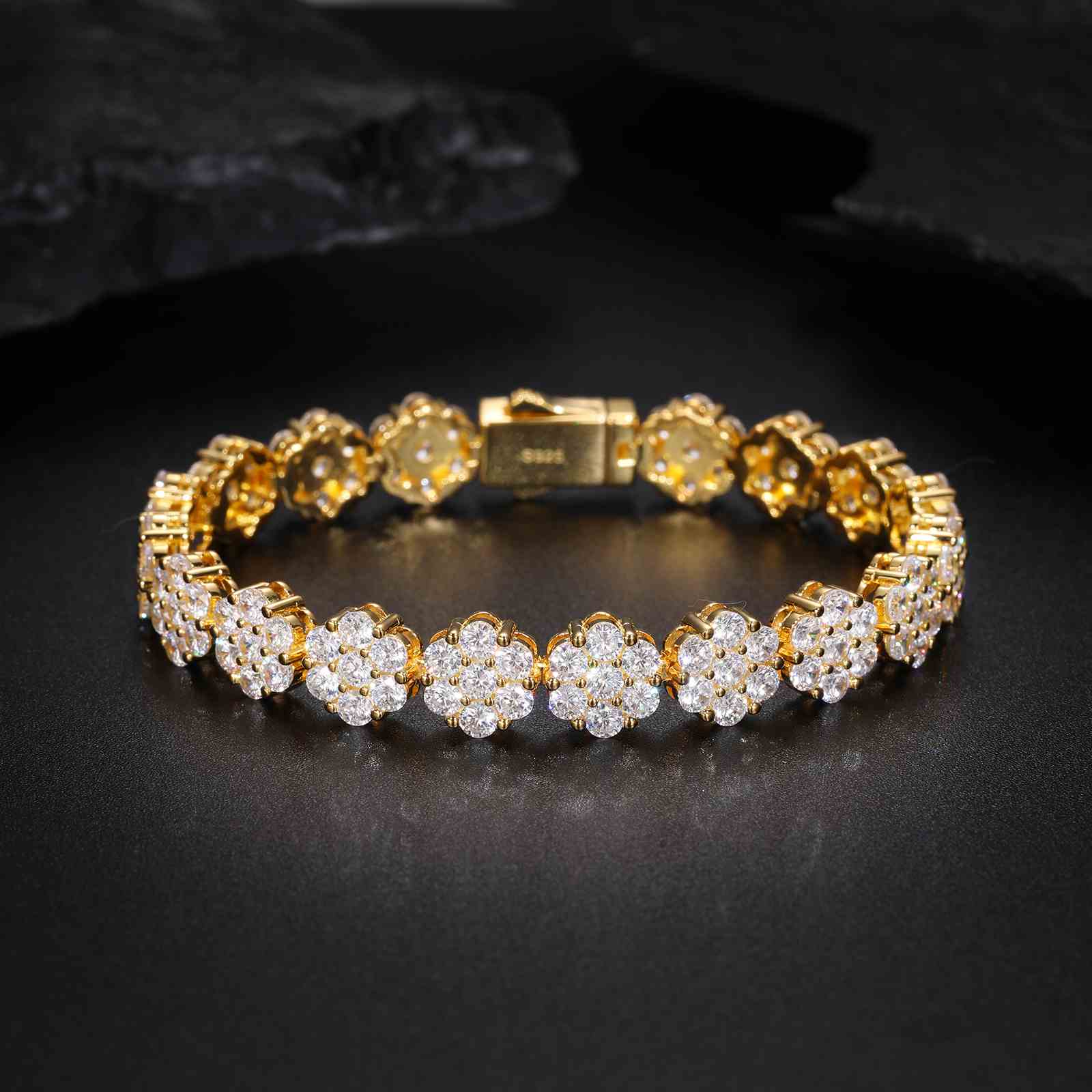 9mm Cluster Flower Tennis Bracelet