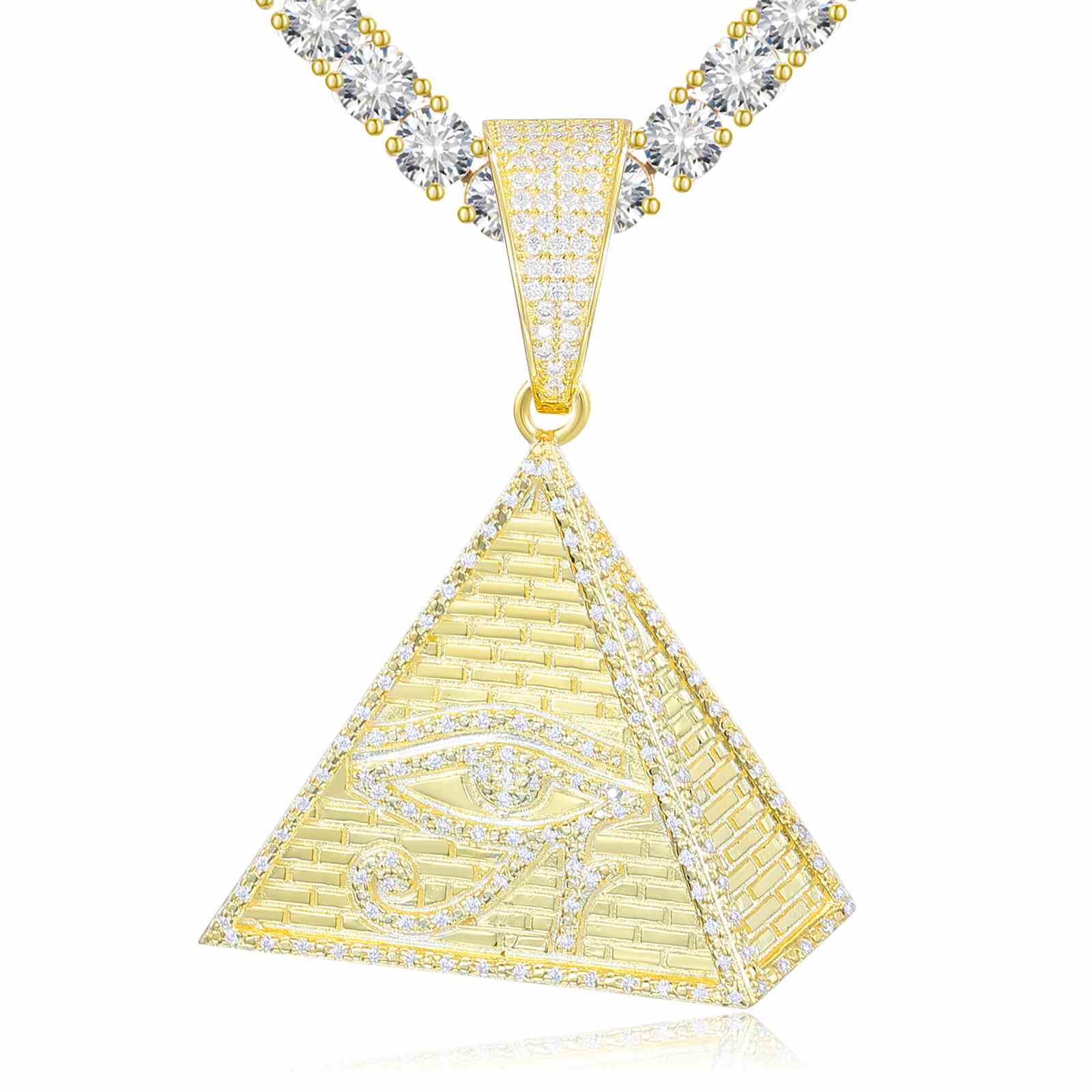 Pyramid Pendant With Evil Eye Pattern
