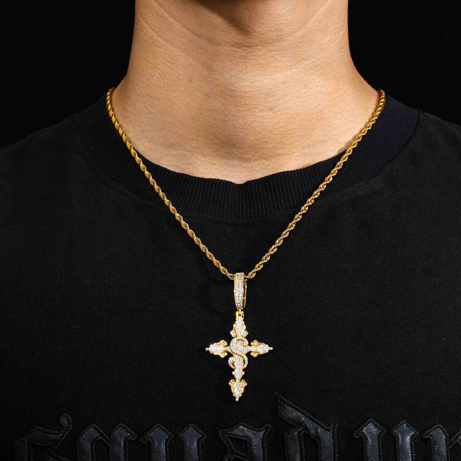 Dollar Sign Arrow Cross Pendant