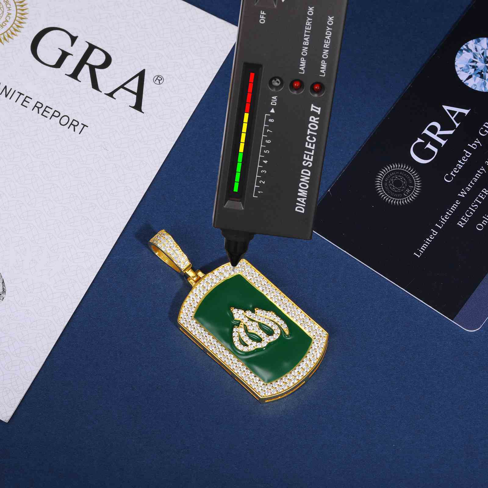 Green Tag Allah Pattern Pendant