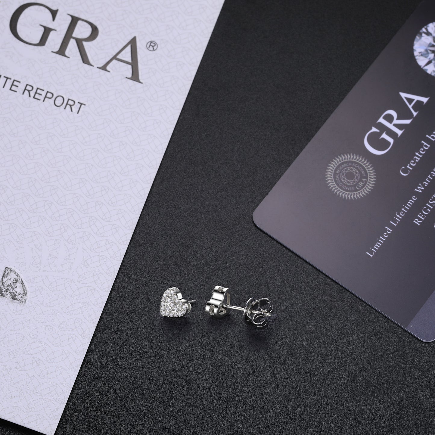 925 Silver Moissanite Layered Heart Pave Stud Earrings TQE0194