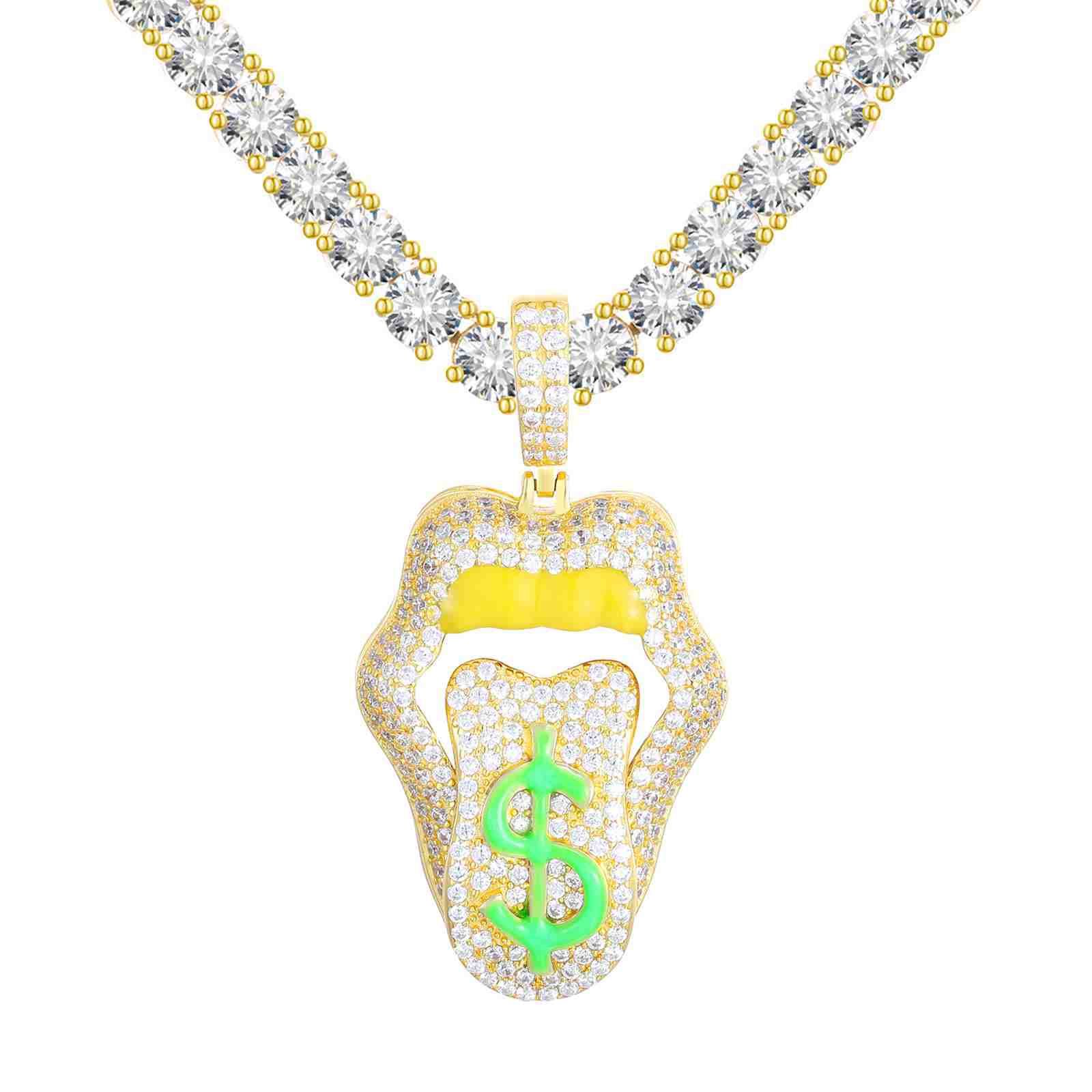 Glow In The Dark Lip Mouth Dollar Pendant