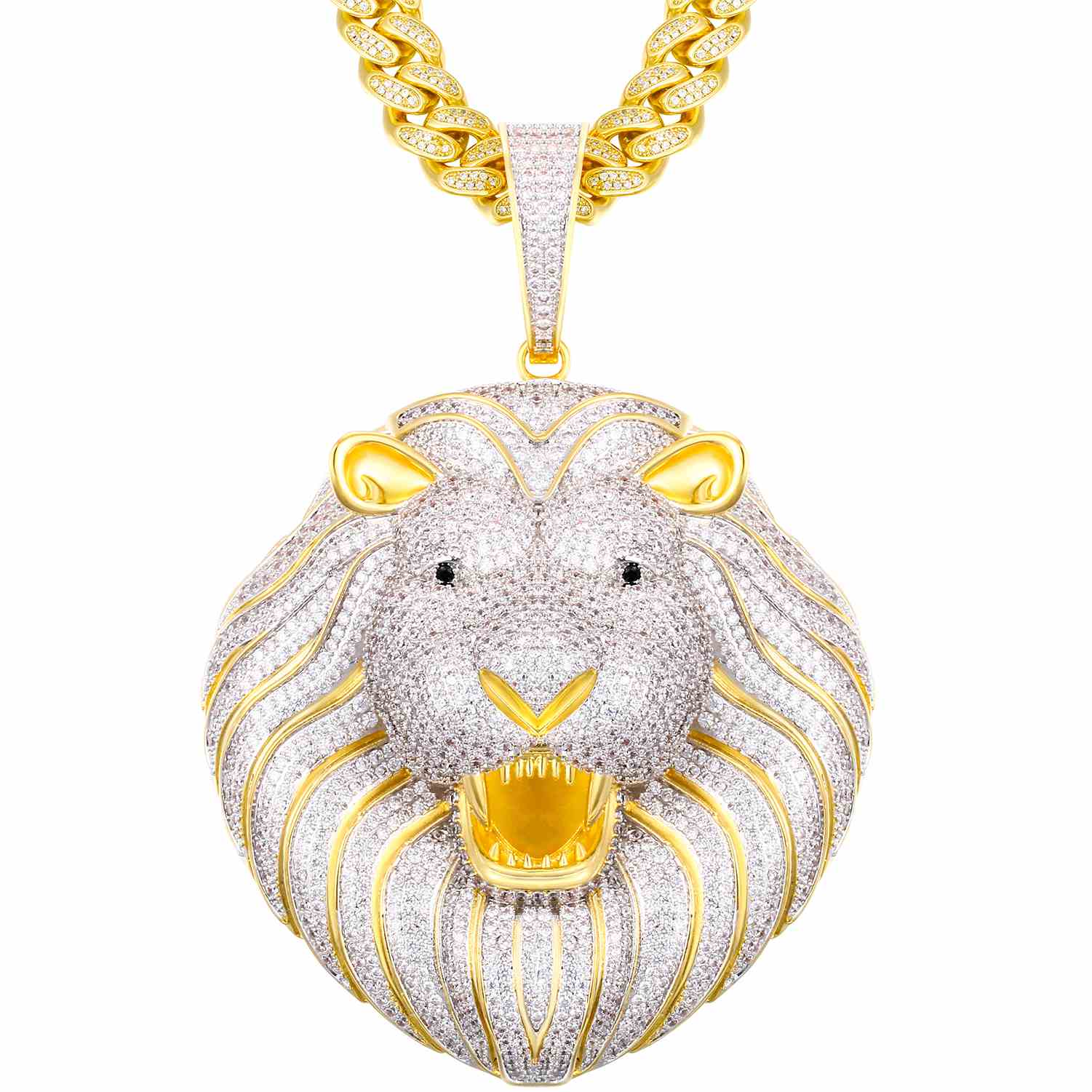 Iced Out Lion Head Pendant
